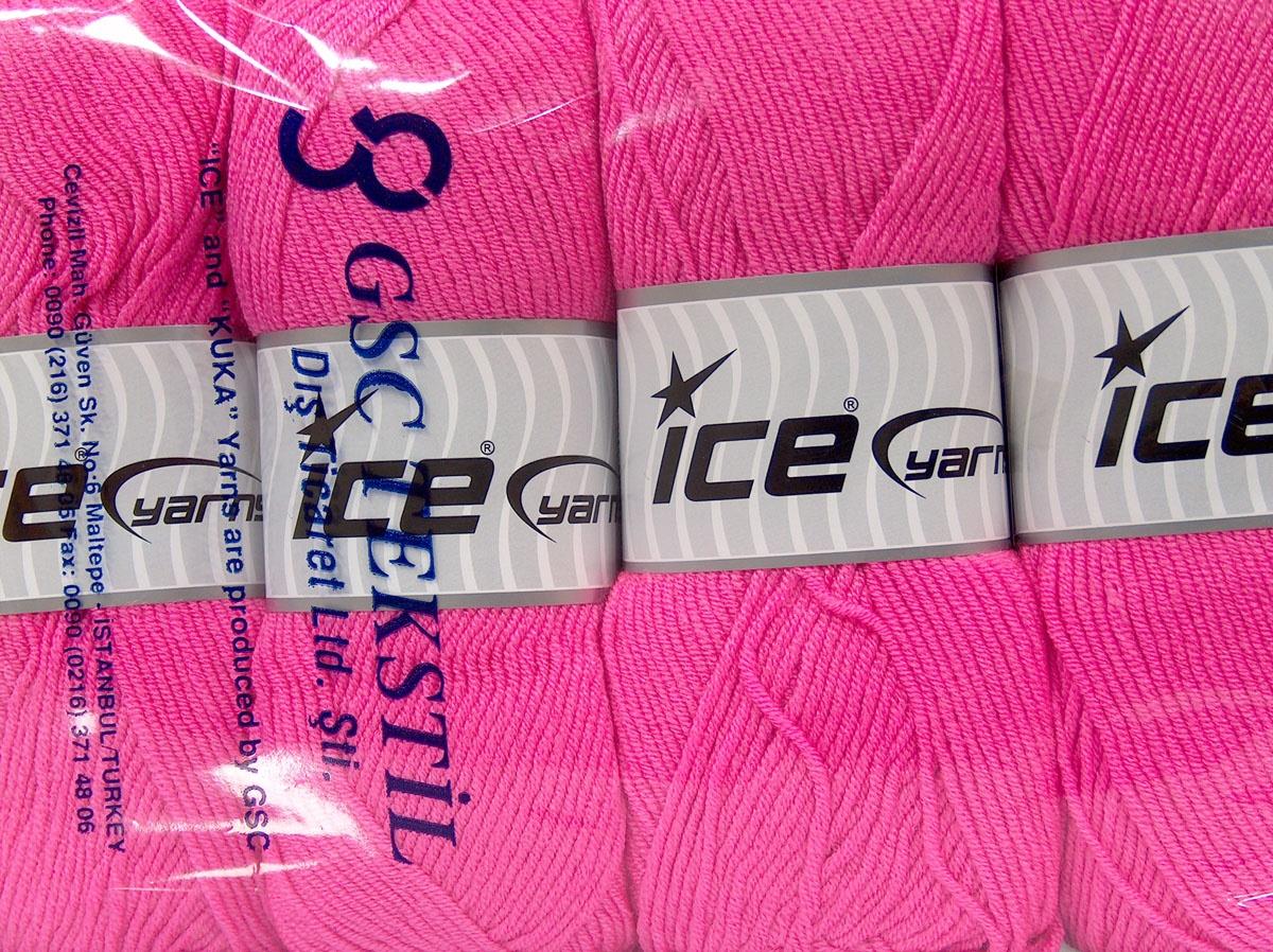Lot of 4 x 100gr Skeins Ice Yarns BABY DREAM Hand Knitting Yarn Candy Pink