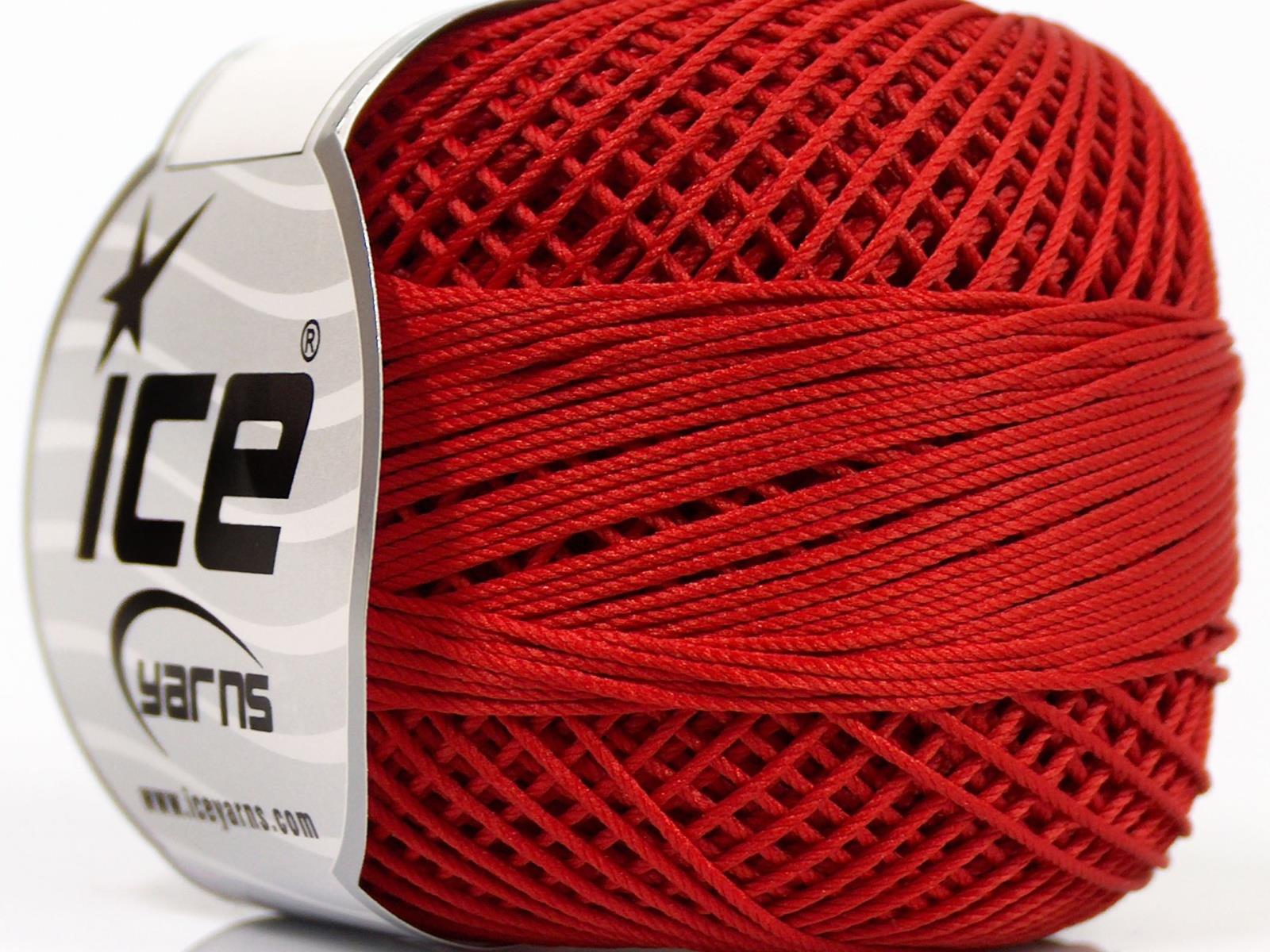 Lot of 6 Skeins Ice Yarns CRAFTY Hand Knitting Yarn Dark Red