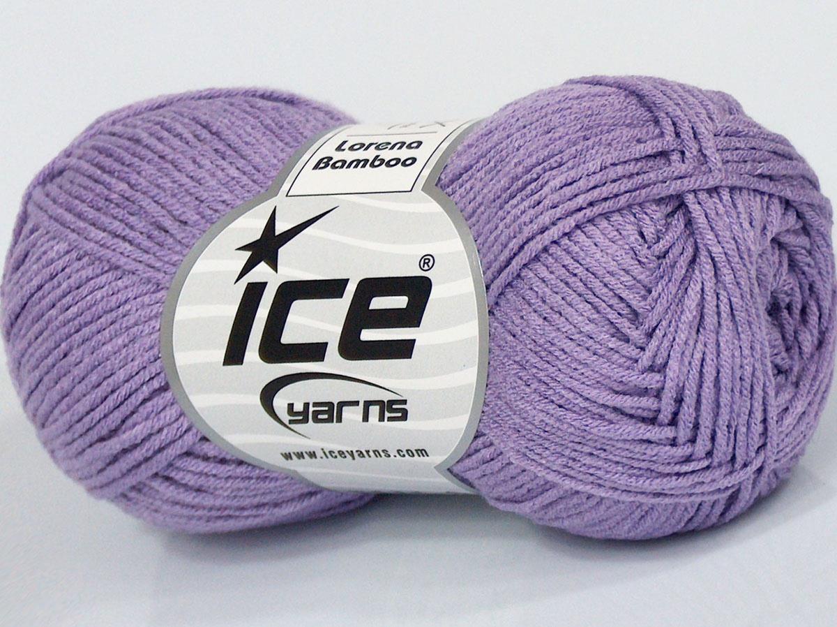 Lot of 8 Skeins Ice Yarns LORENA BAMBOO (50% Bamboo) Hand Knitting Yarn Lilac