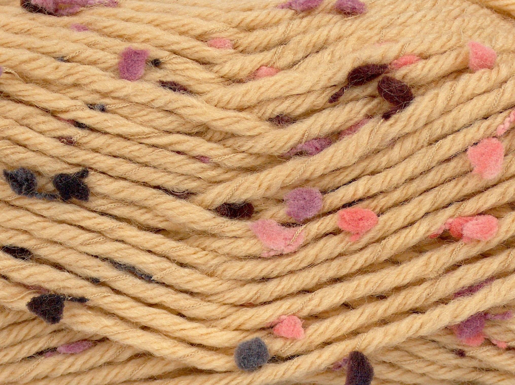 Lot of 4 x 100gr Skeins Ice Yarns SNOWDROP (20% Wool) Hand Knitting Yarn Beige