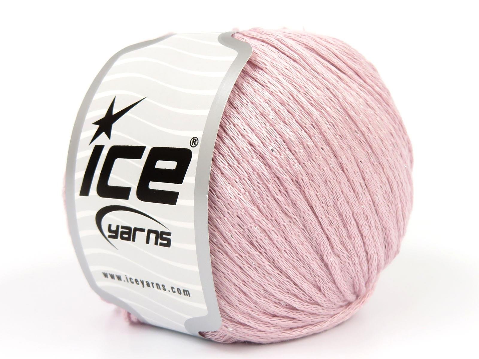 Lot of 4 x 100gr Skeins Ice Yarns VISCOSE GLITZ (95% Viscose) Yarn Light Pink