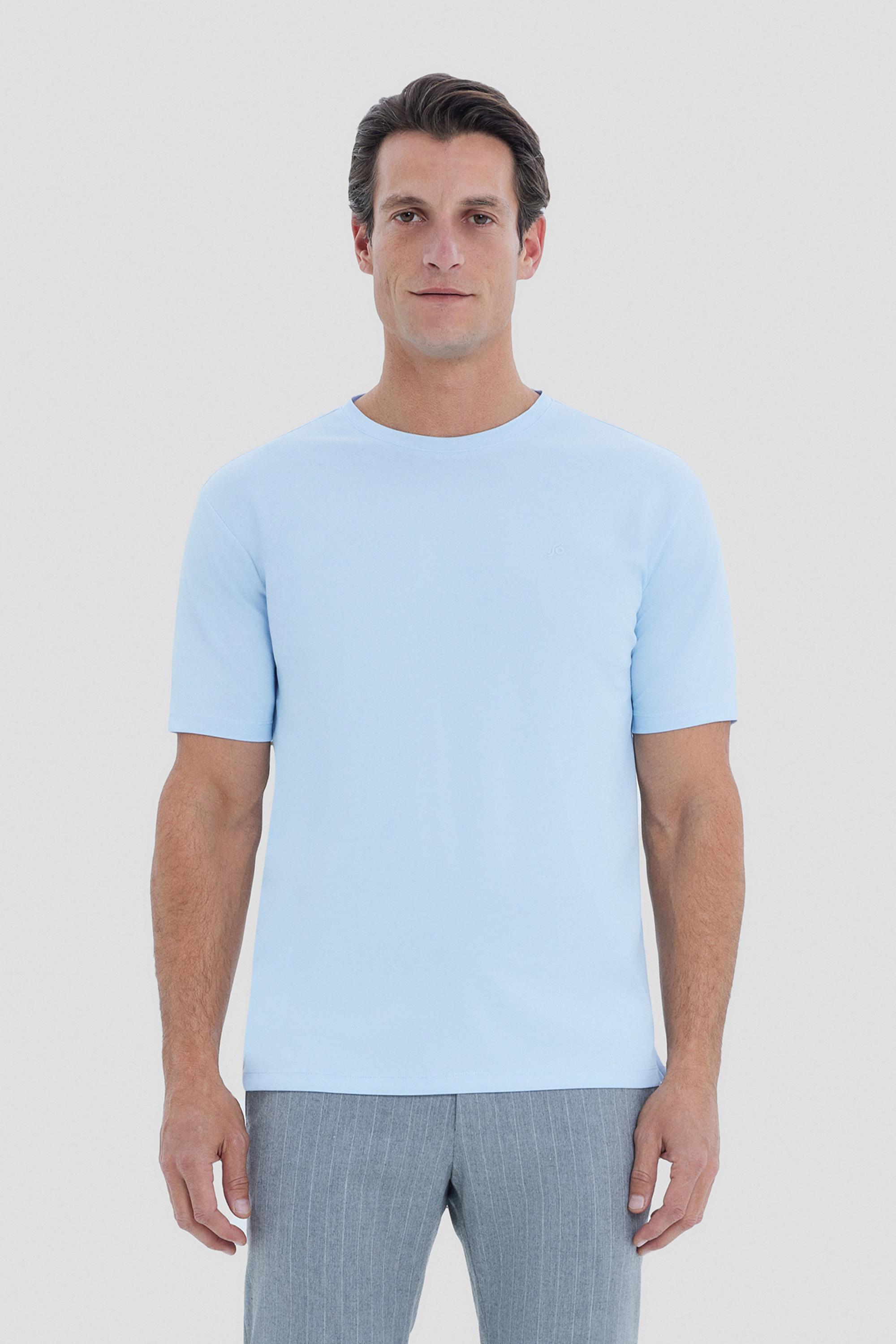 Mavi Bisiklet Yaka  T-Shirt