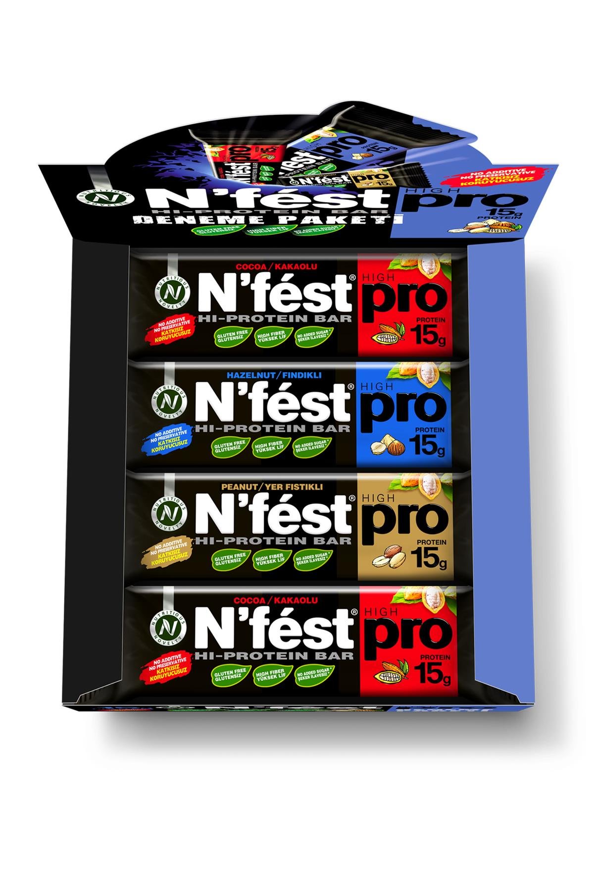 Yüksek Protein Bar Deneme Paketi 50g x 12 Adet 