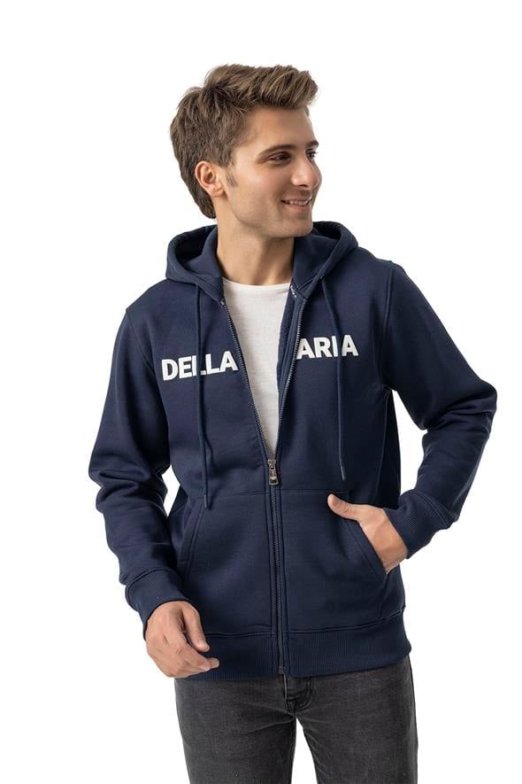 Blue Navy Hoodie Jacket Full Zip