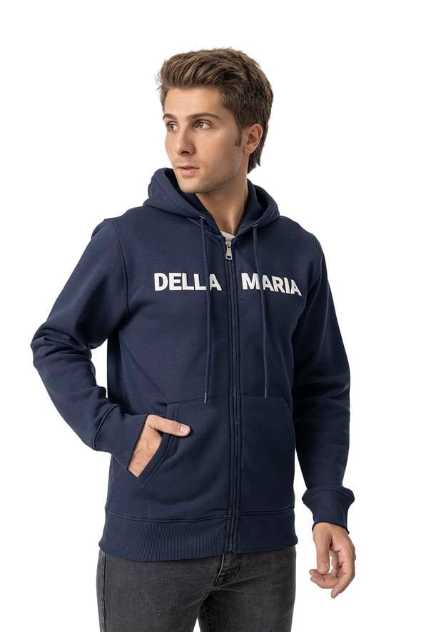 Blue Navy Hoodie Jacket Full Zip