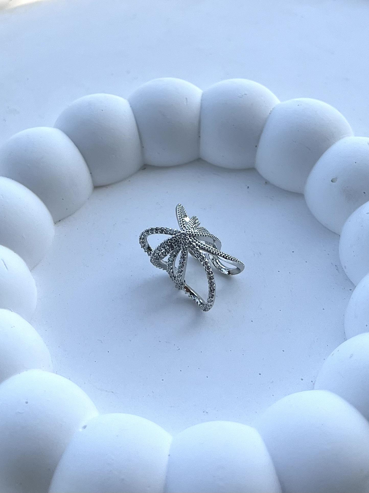 Silver Taşlı Fiyonk Earcuff