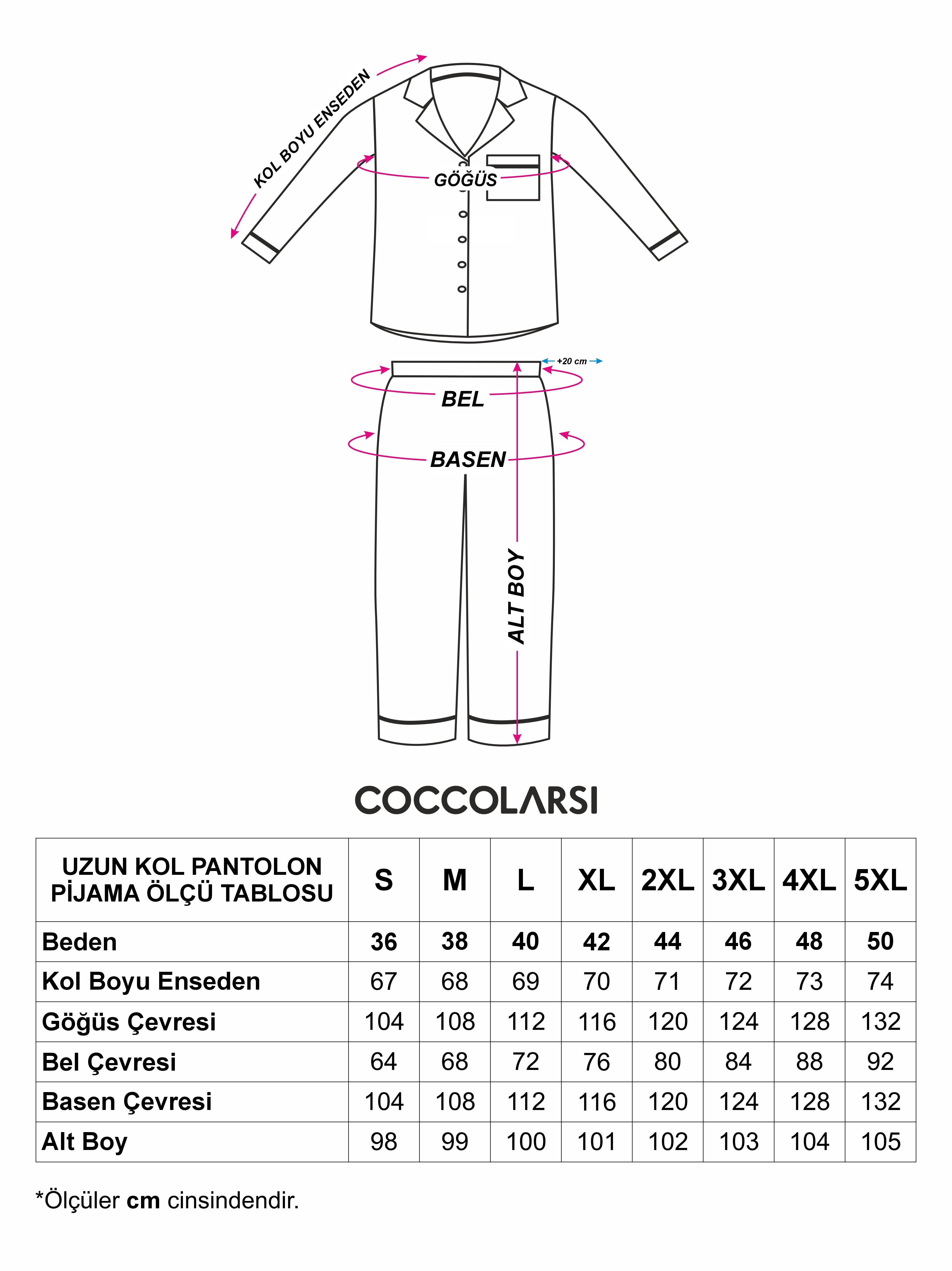 Uzun Kol Pantolon Saten Pijama Takımları