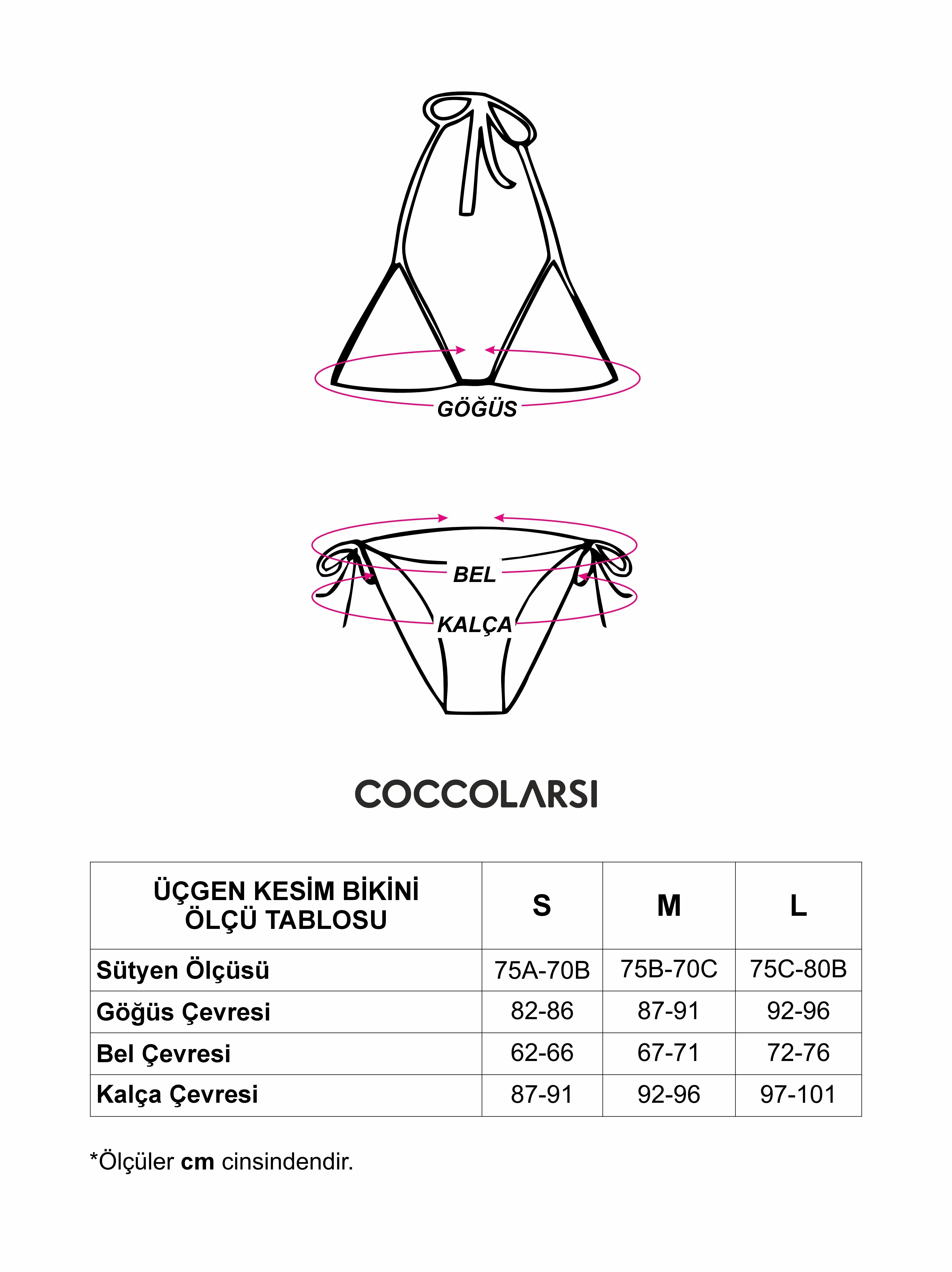 Üçgen Kesim Bikini Takımları