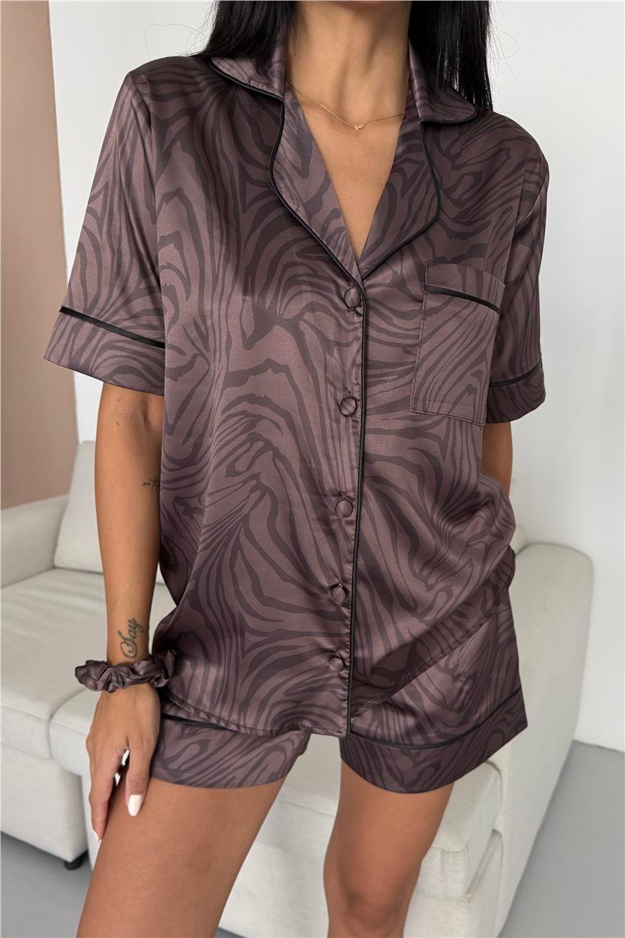 Stagione Estiva Saten Kısa Pijama Takımı CSE3015