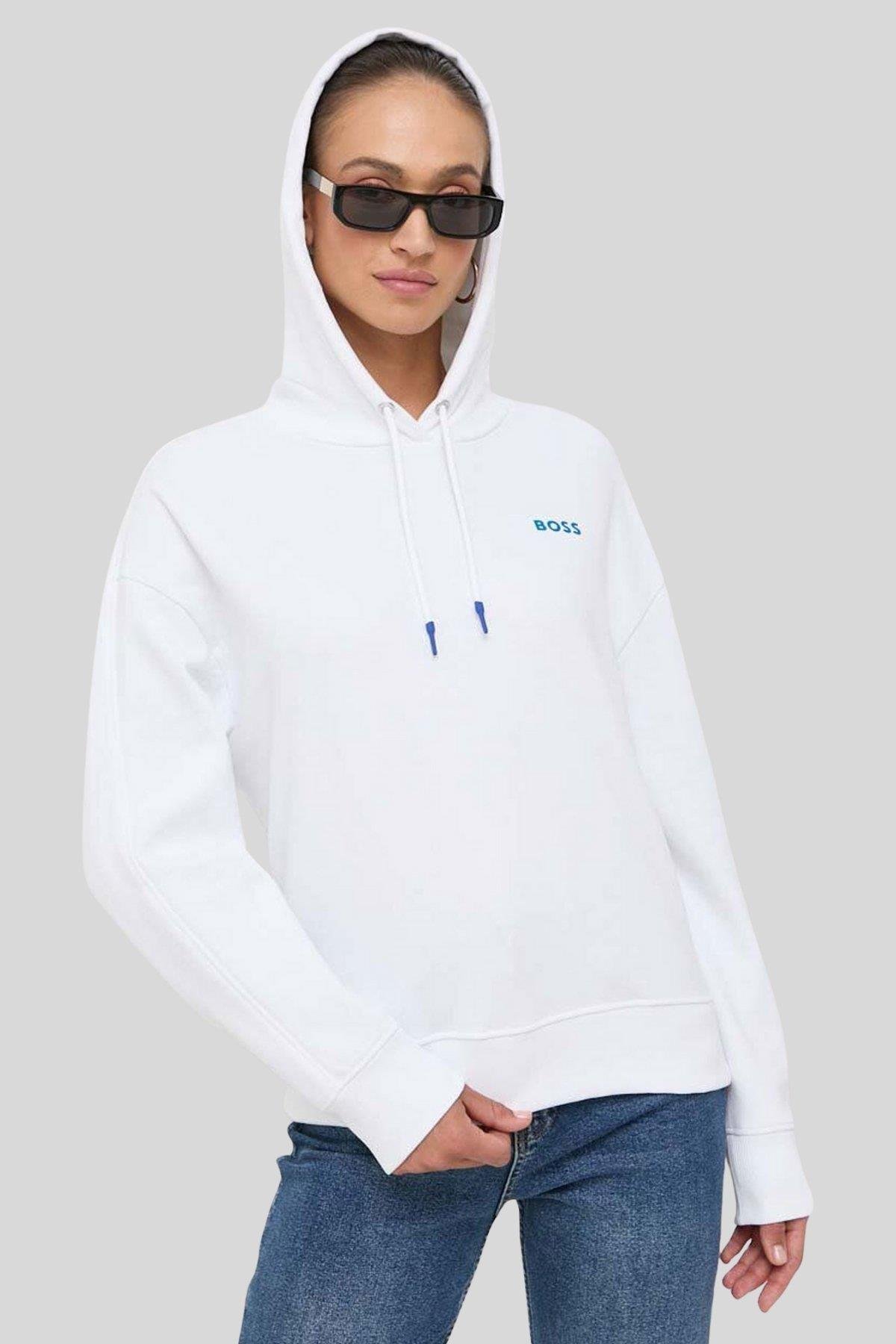 Boss Kapüşonlu Kadın Sweatshirt Beyaz 100