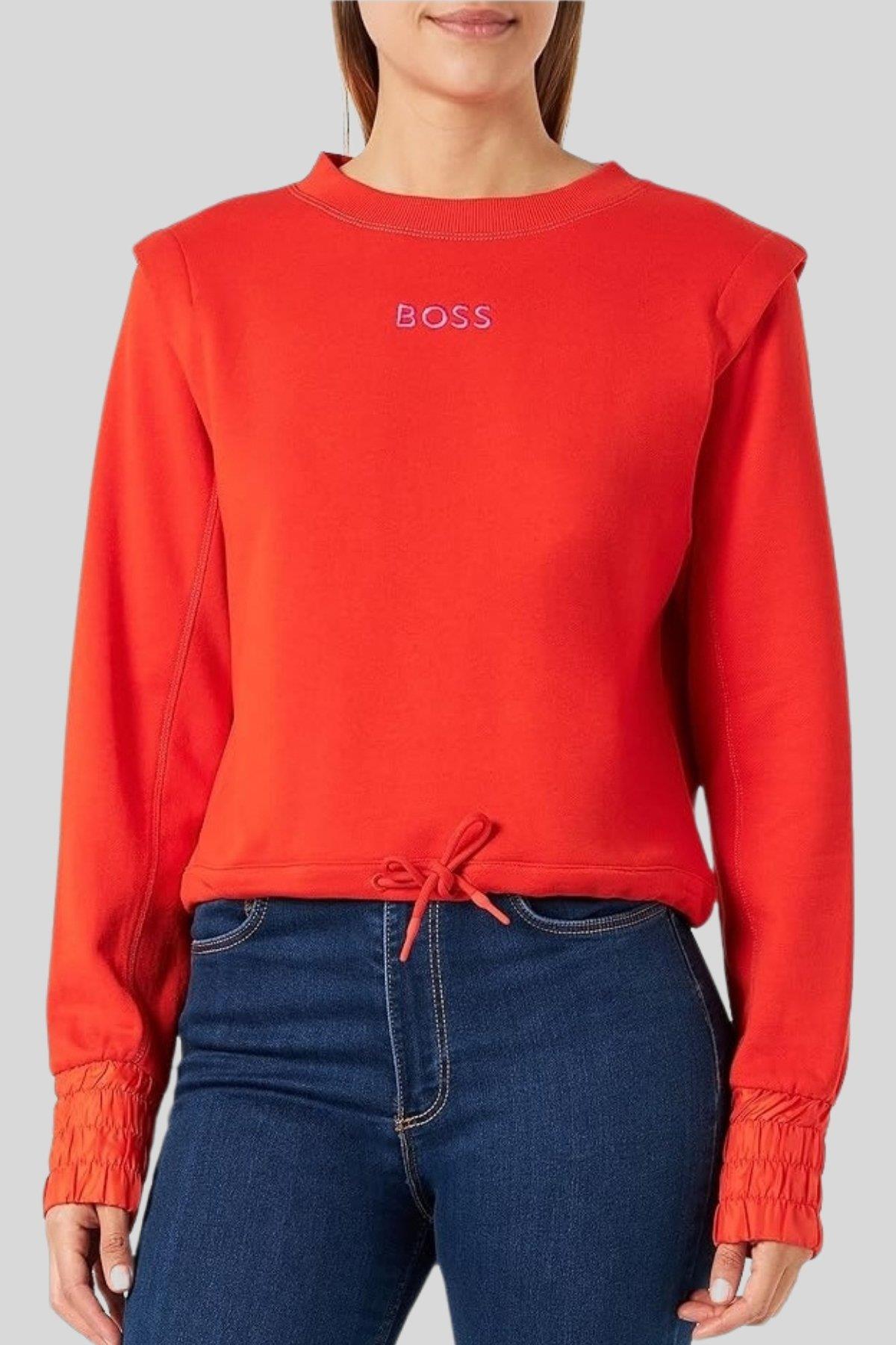 Boss Pamuklu Kadın Sweatshirt Turuncu