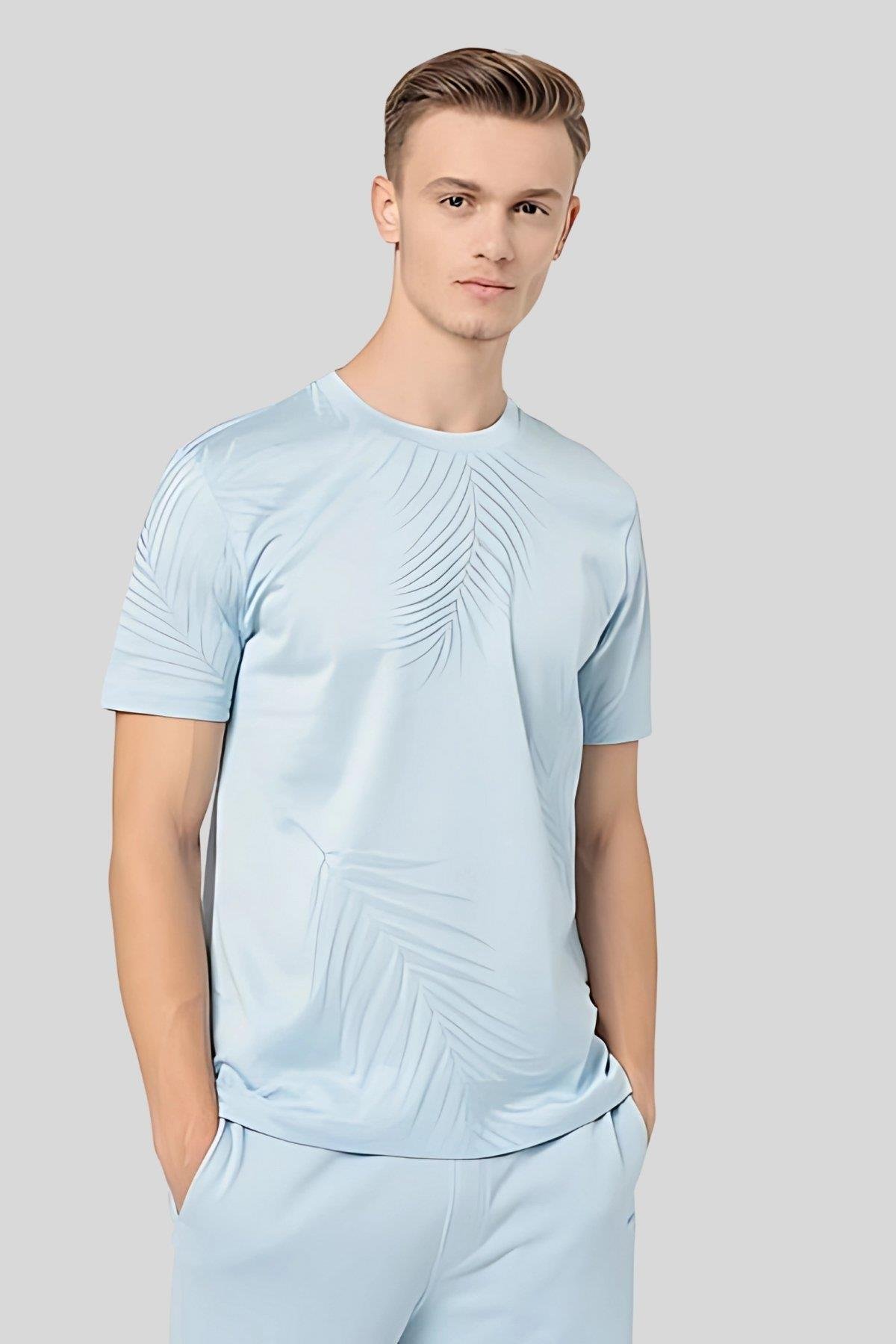 Boss Slim Fit Bisiklet Yaka Erkek T-Shirt Mavi 453