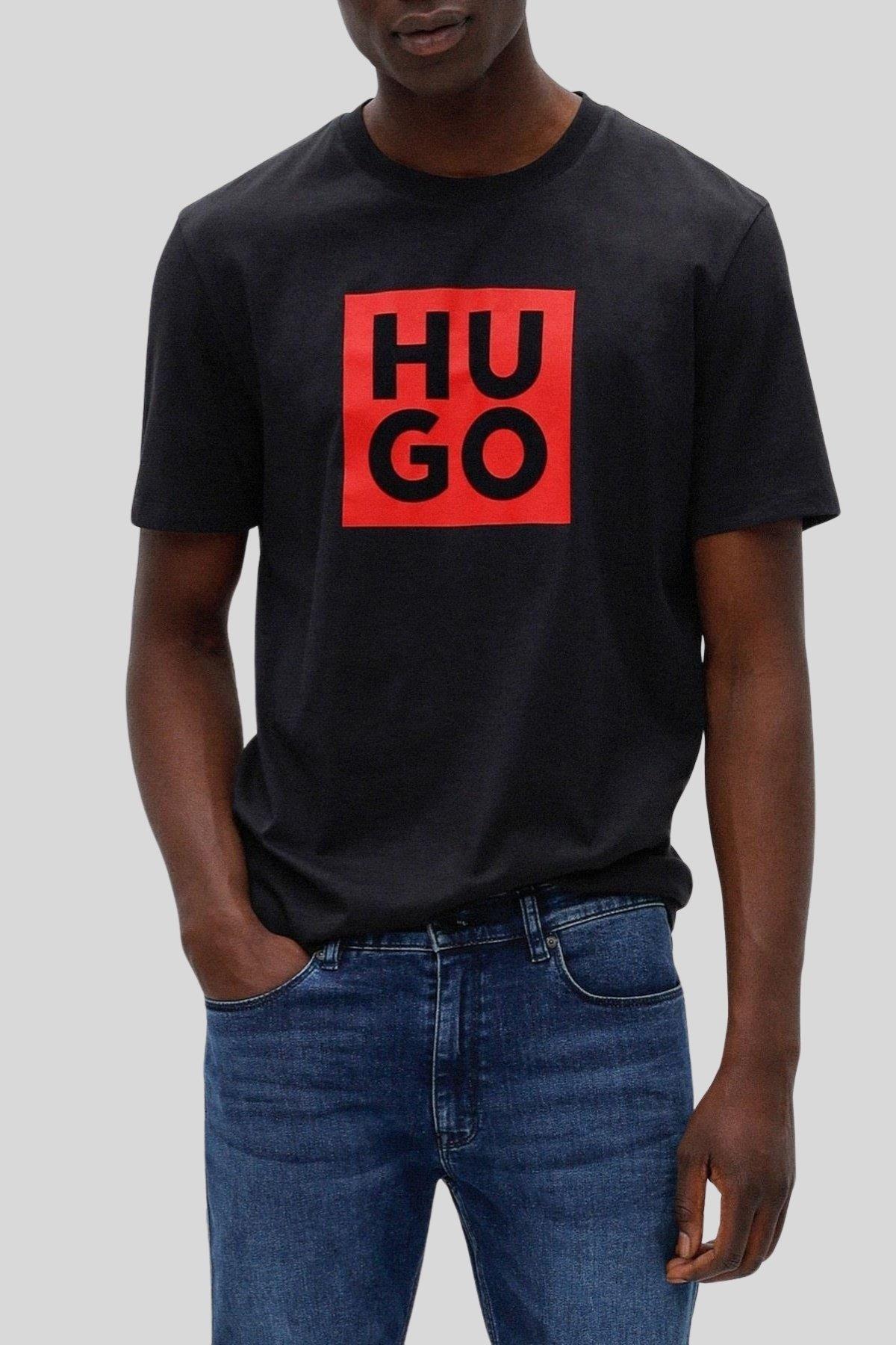 Hugo Regular Fit Bisiklet Logolu Erkek T-Shirt Siyah
