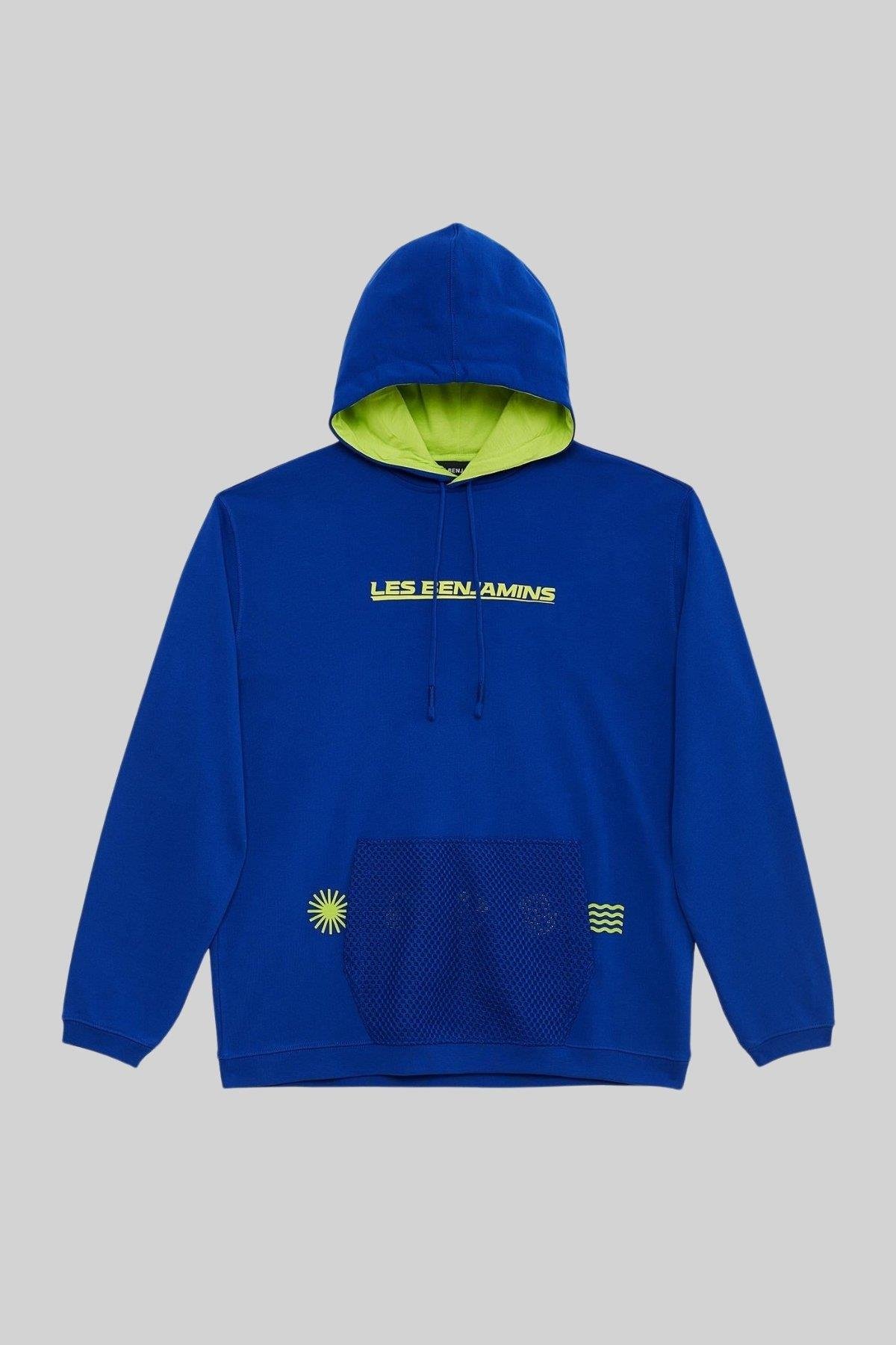 Les Benjamins Erkek  Kapüşonlu Sweatshirt Mavi