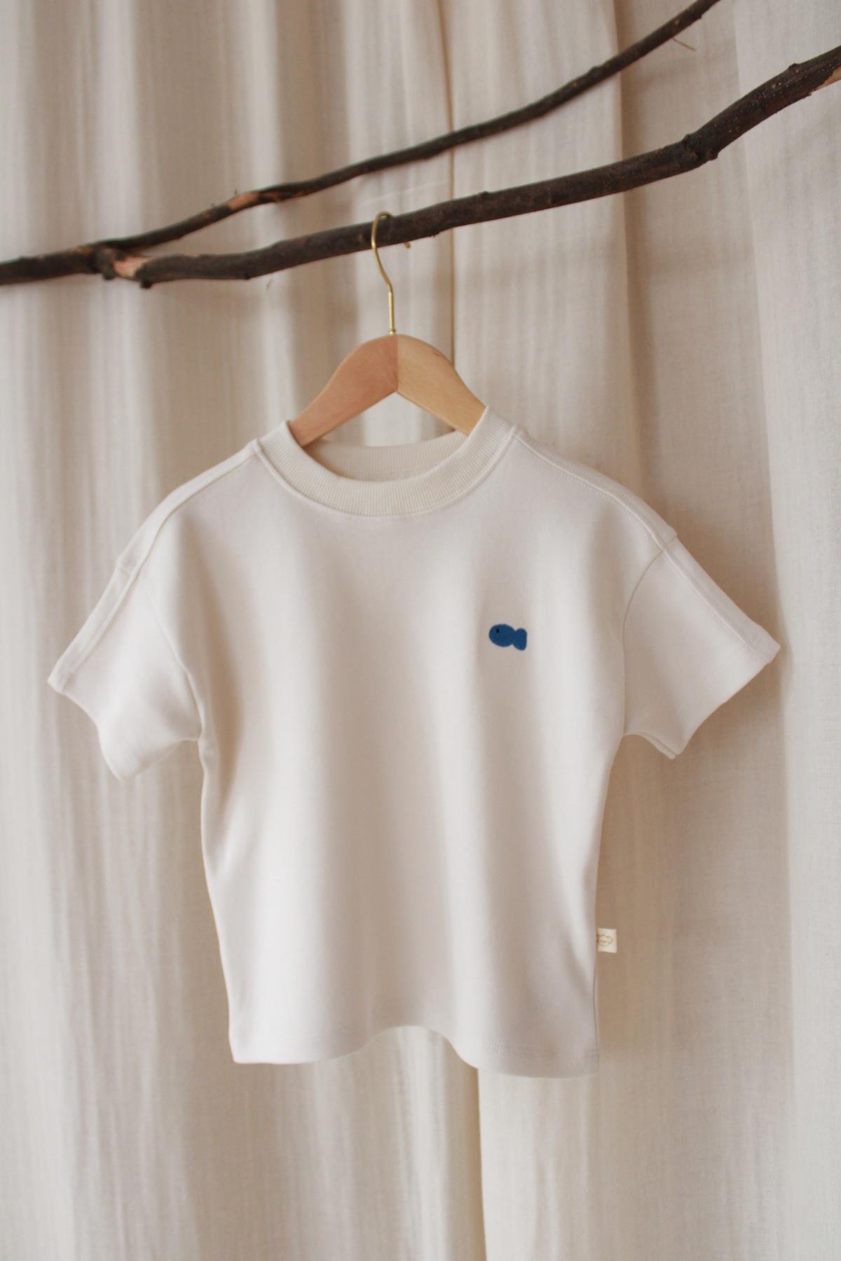 Balık Nakışlı Oversize T-shirt