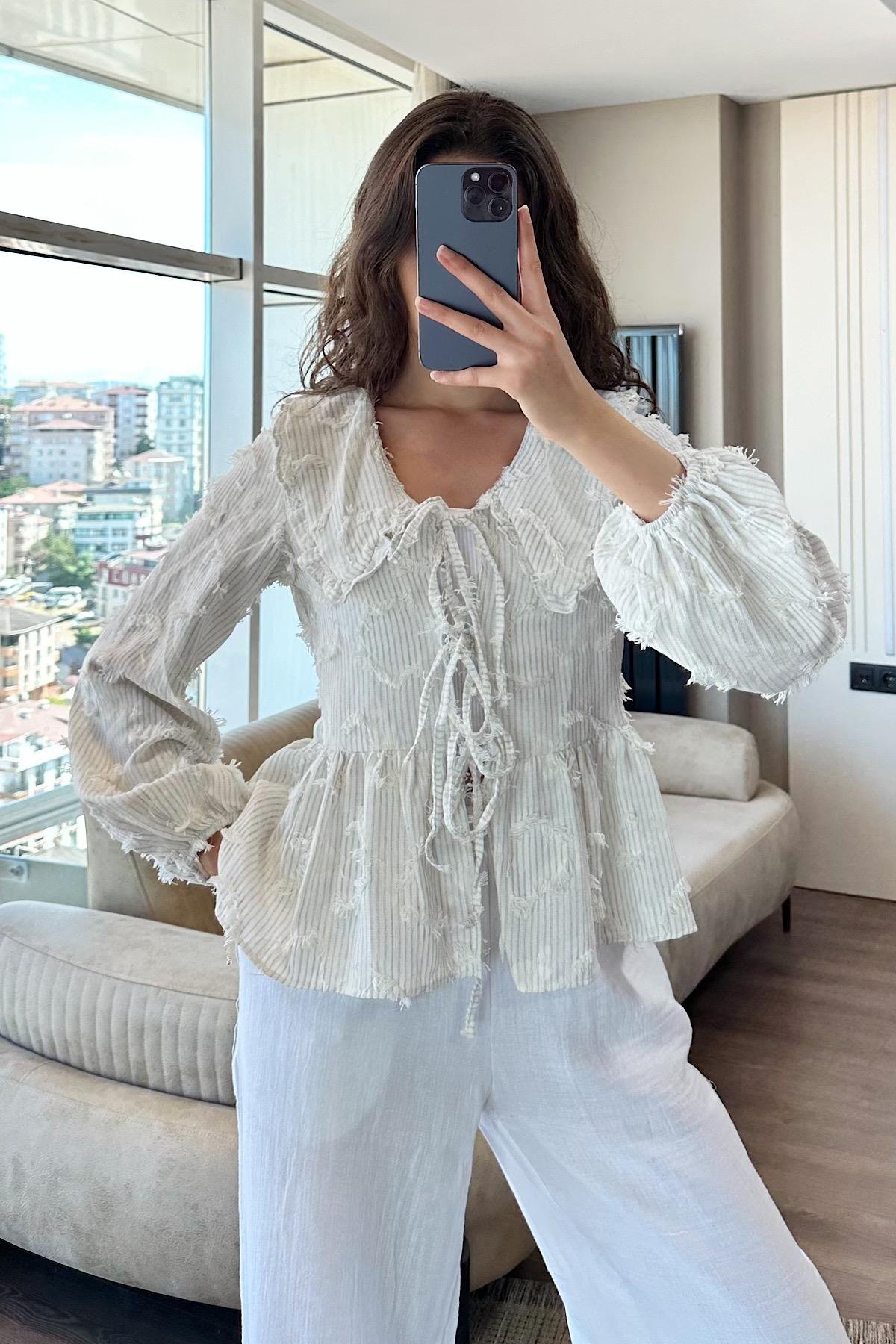 BEBE YAKA PÜSKÜLLÜ KİMONO