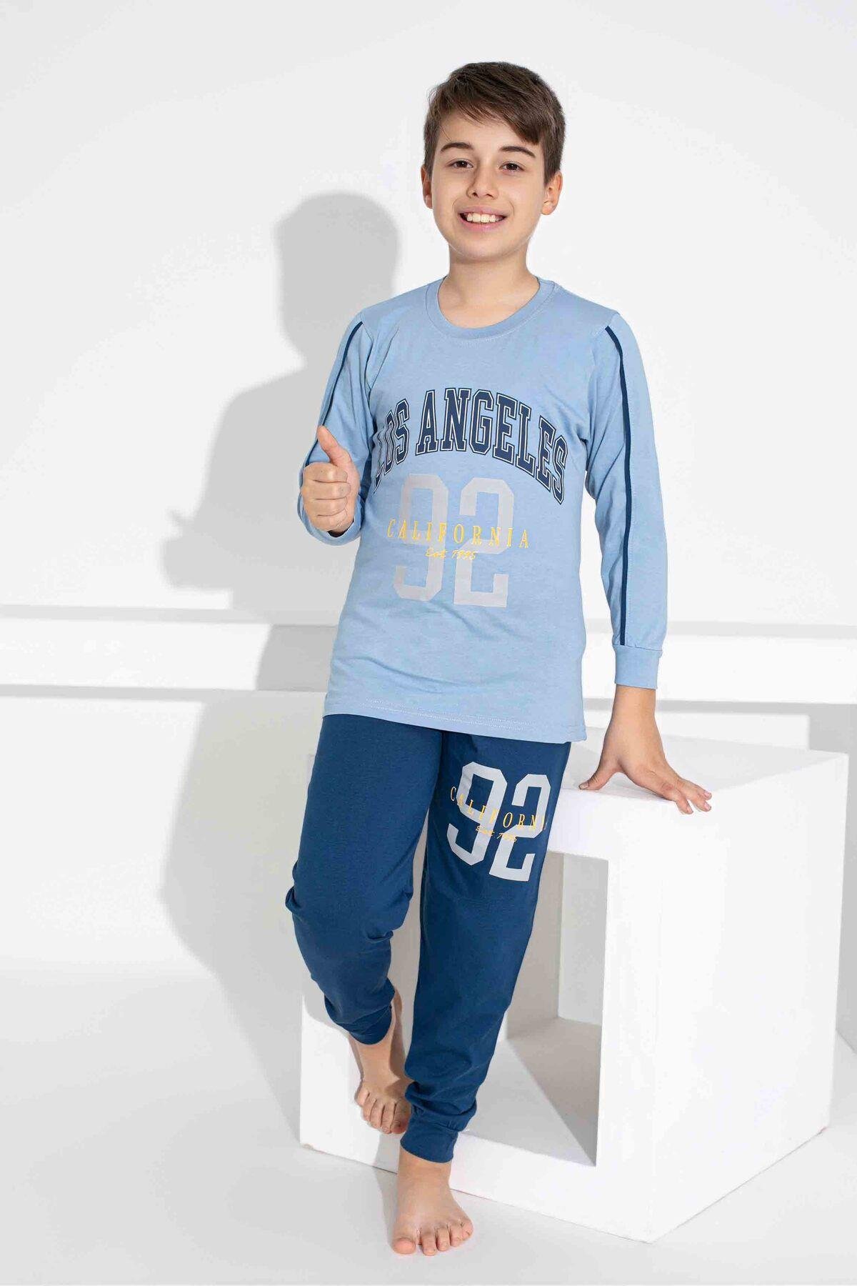Erkek Çocuk Desenli Uzun Kollu Pijama Takımı