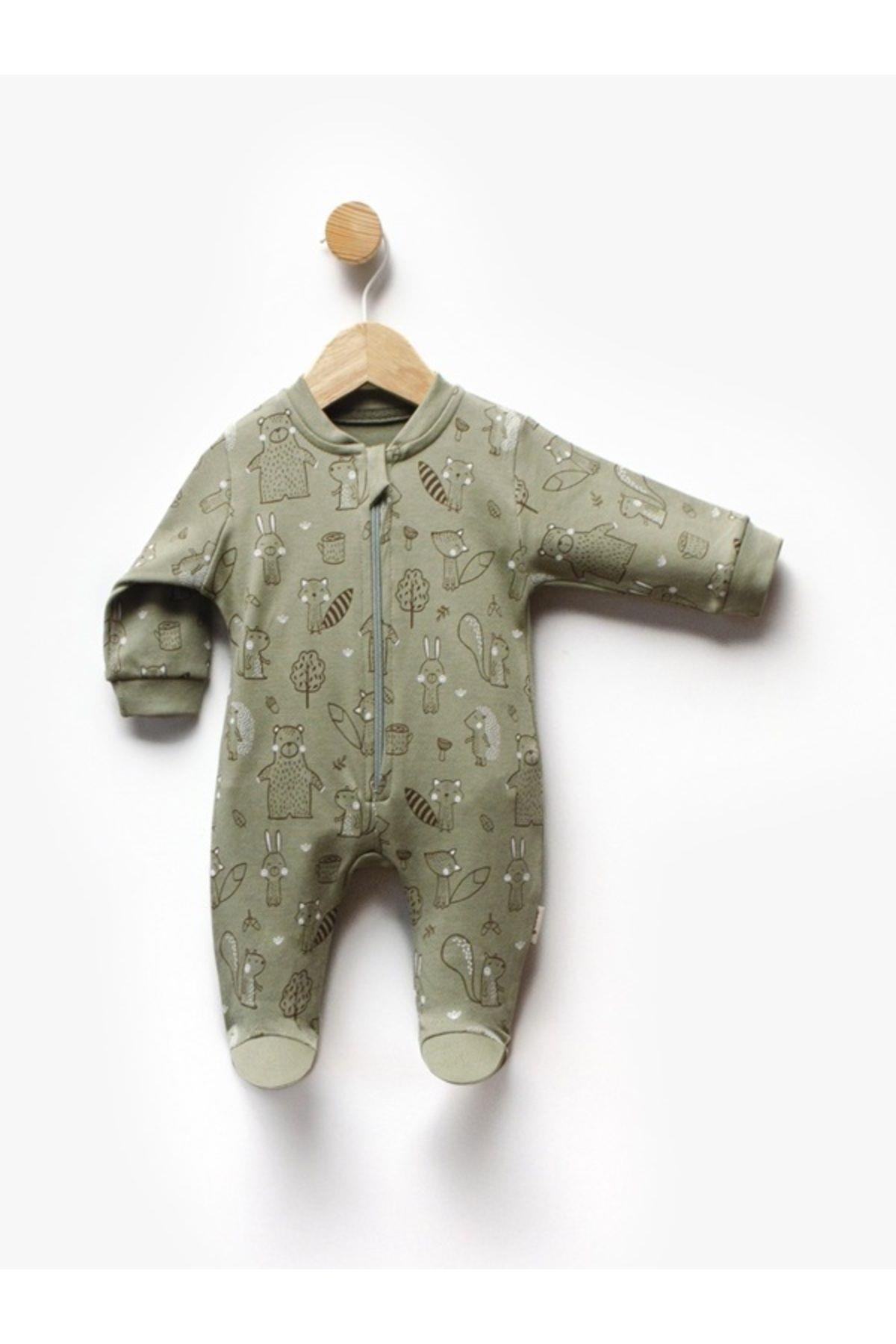 Kıpırık Baby Bebek Tulumu Kapşonlu Fermuarlı