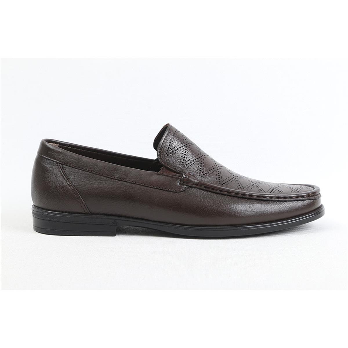 ULUS T-63-1  DELİKLİ KAHVE LOAFER AYAKKABI