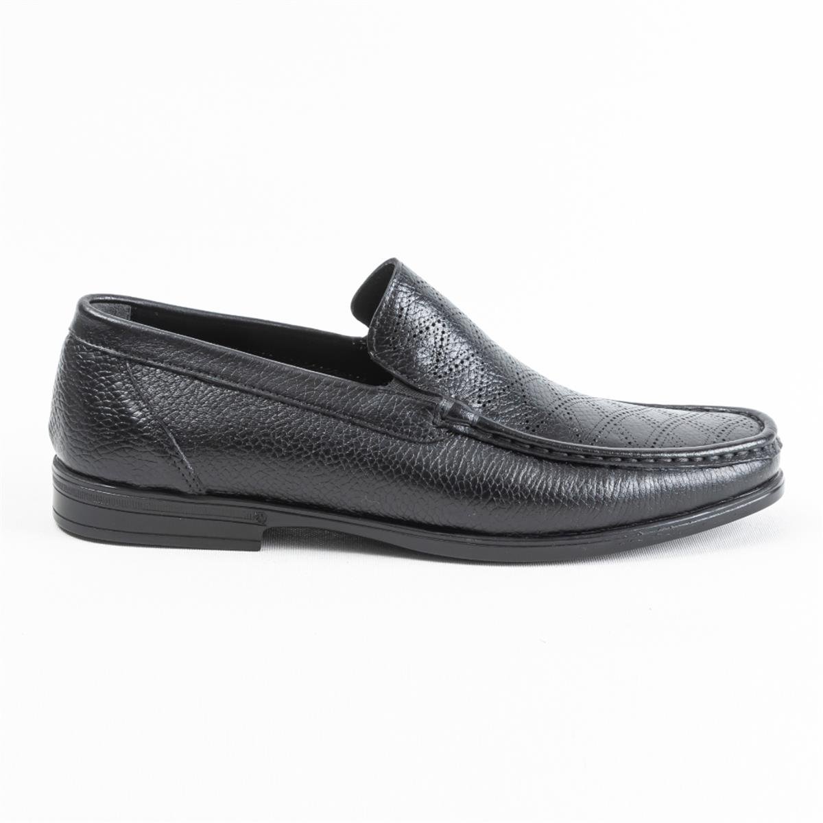 Ulus T-63-1  Delikli Siyah Loafer Ayakkabı