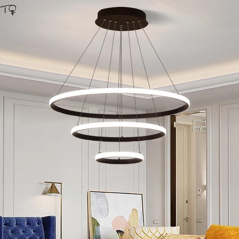 KRAYDINLATMA Galaksi Siyah 3lü Ultra Ledli Sarkıtma Avize