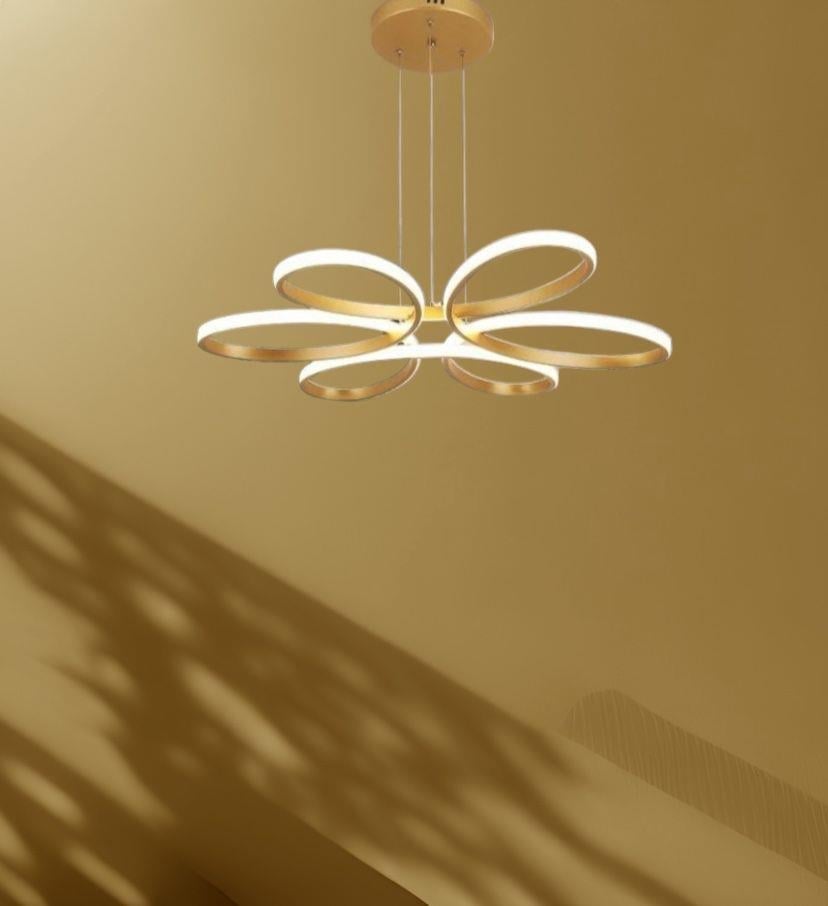KRAYDINLATMA Papatya Gold Ultra Ledli Sarkıtma Modern Avize