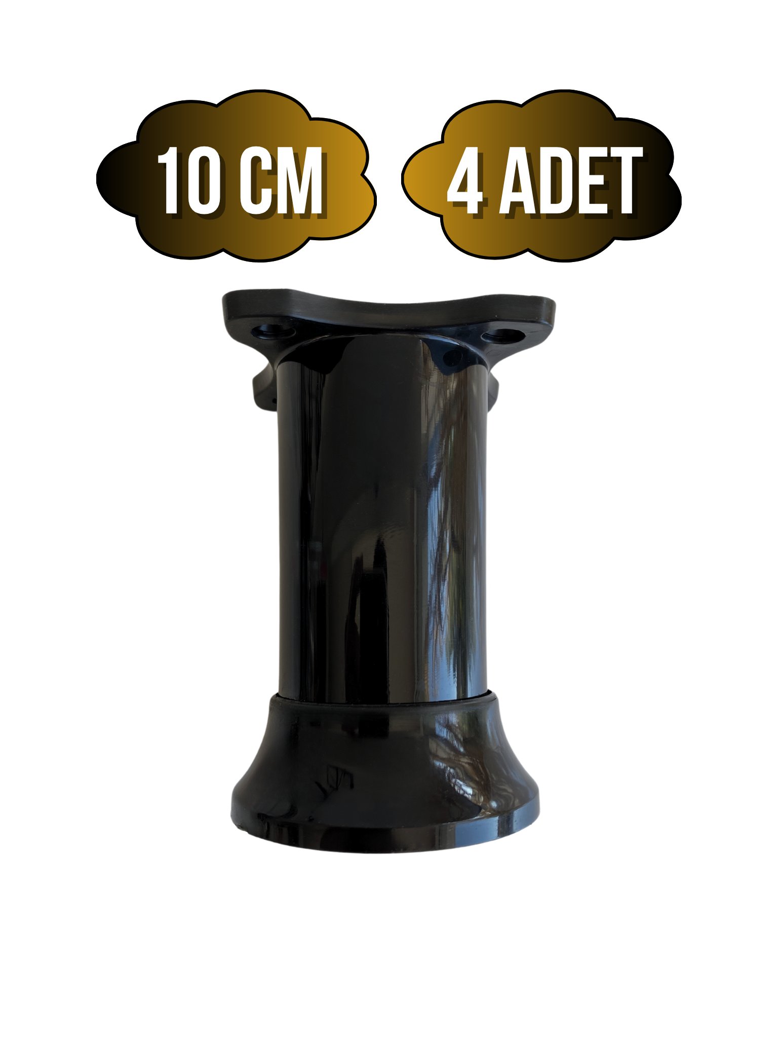 Plastik Siyah Ayarlanabilir Ayak Masa Dolap ve Mobilya Ayağı(SİYAH)(6CM - 10CM)