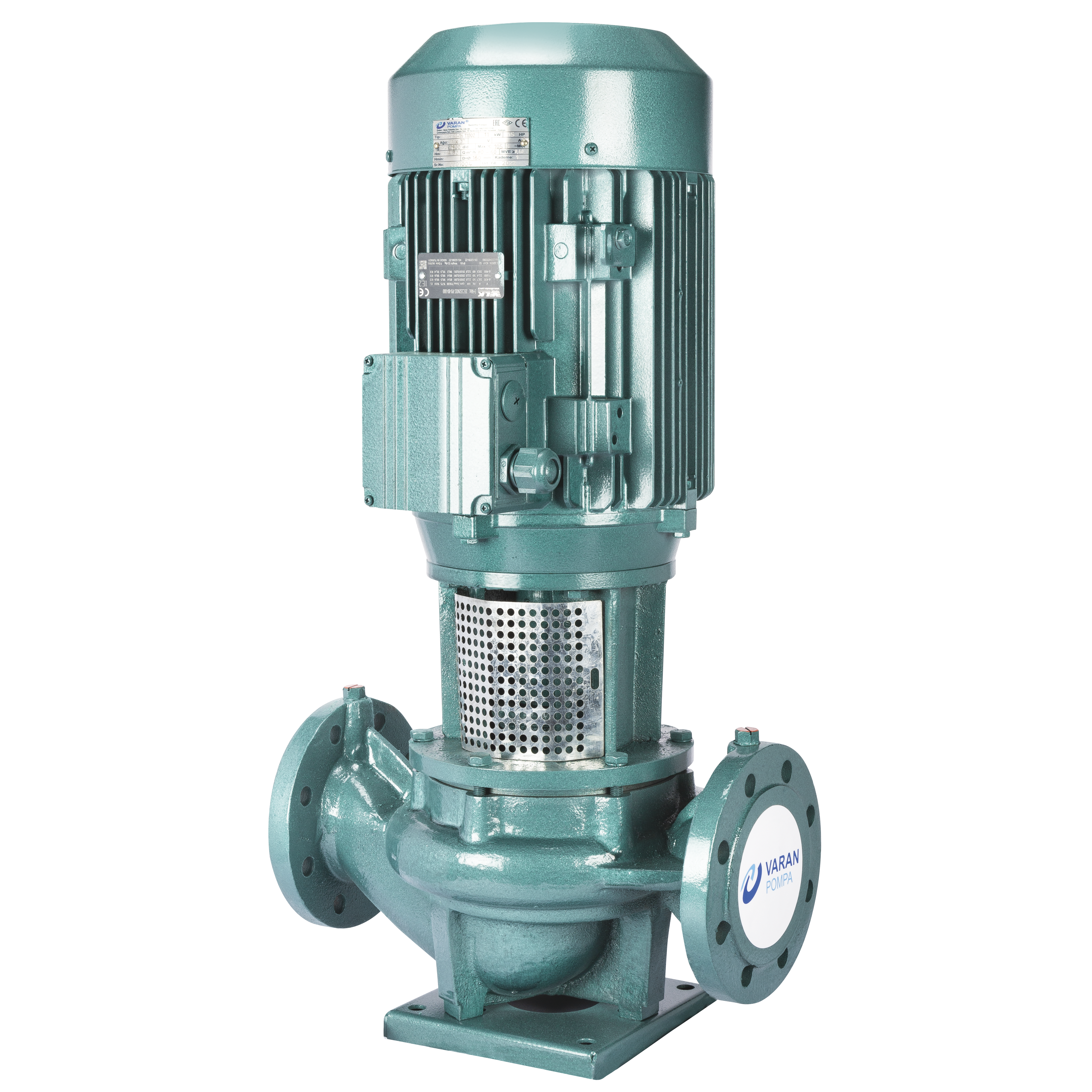 Varan CES-I 40-13-01502 Pik Döküm / İn-line (Hat Tipi) Endüstriyel Dik Milli Santrifüj Pompa (2 HP / 1.5 kW) 21 mSS / 20 m3/h