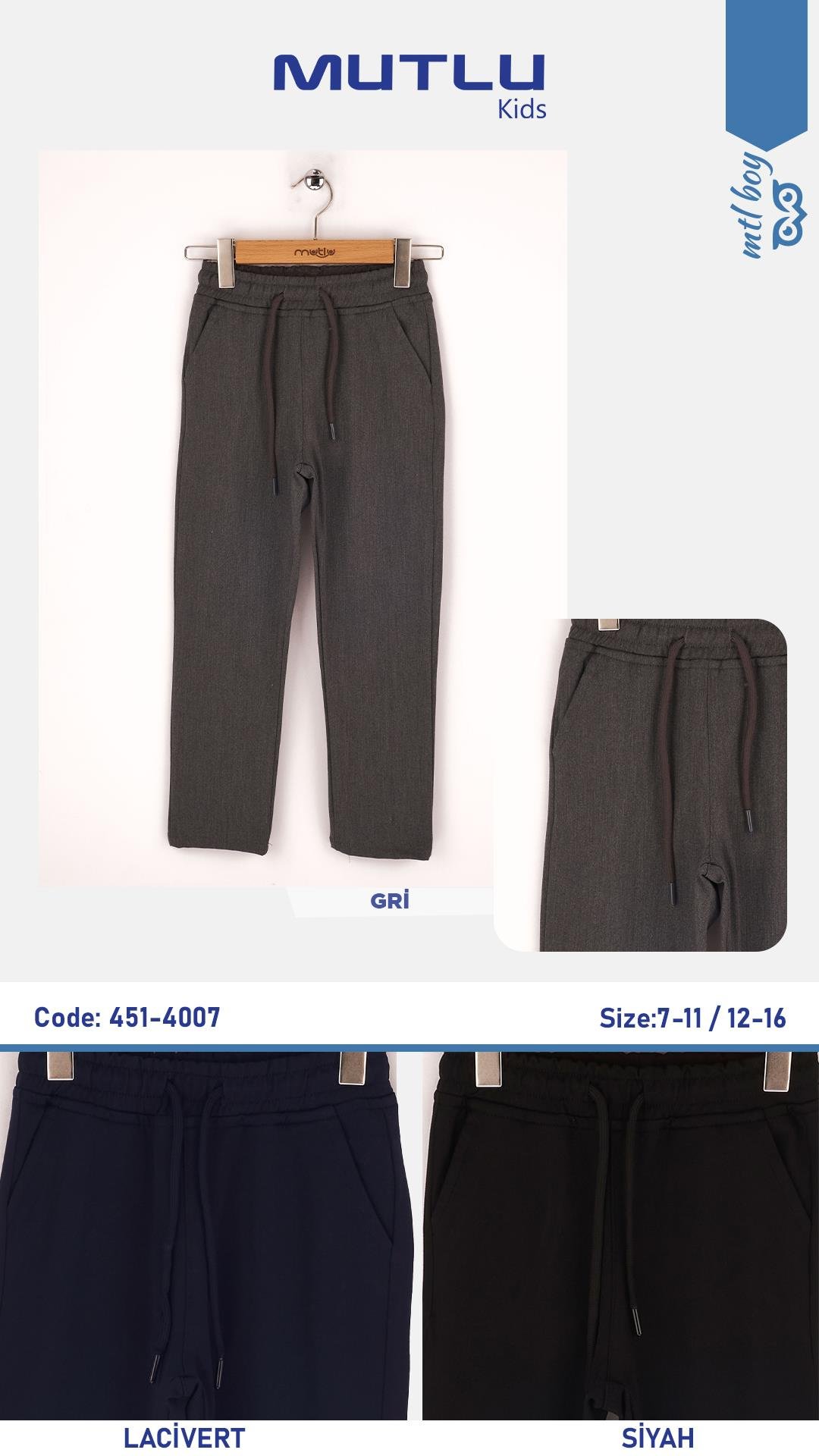 BEL LASİTKLİ KIZ OKUL PANTOLON