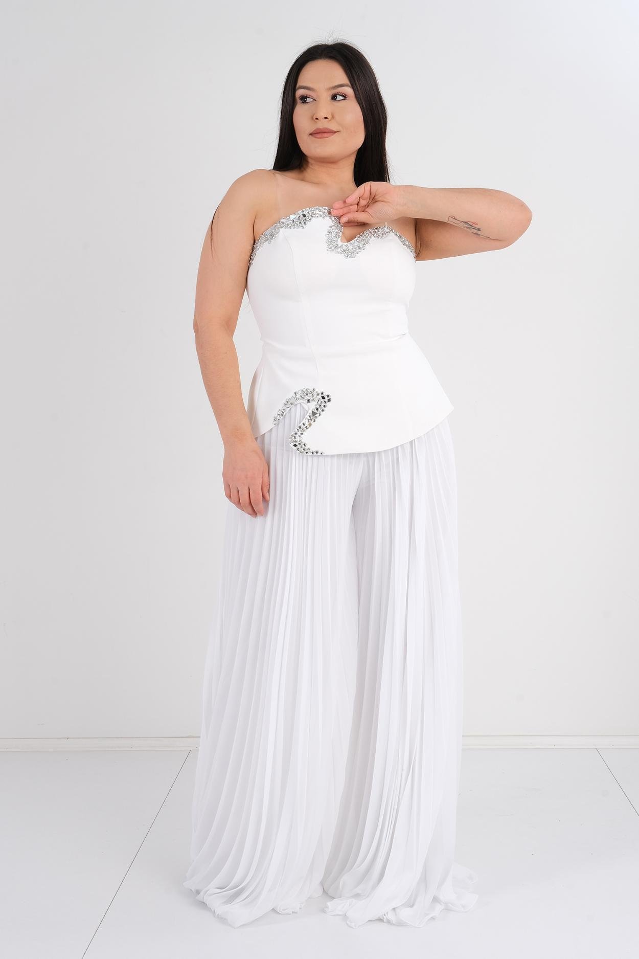 Odrella Night Wear Jumpsuits White