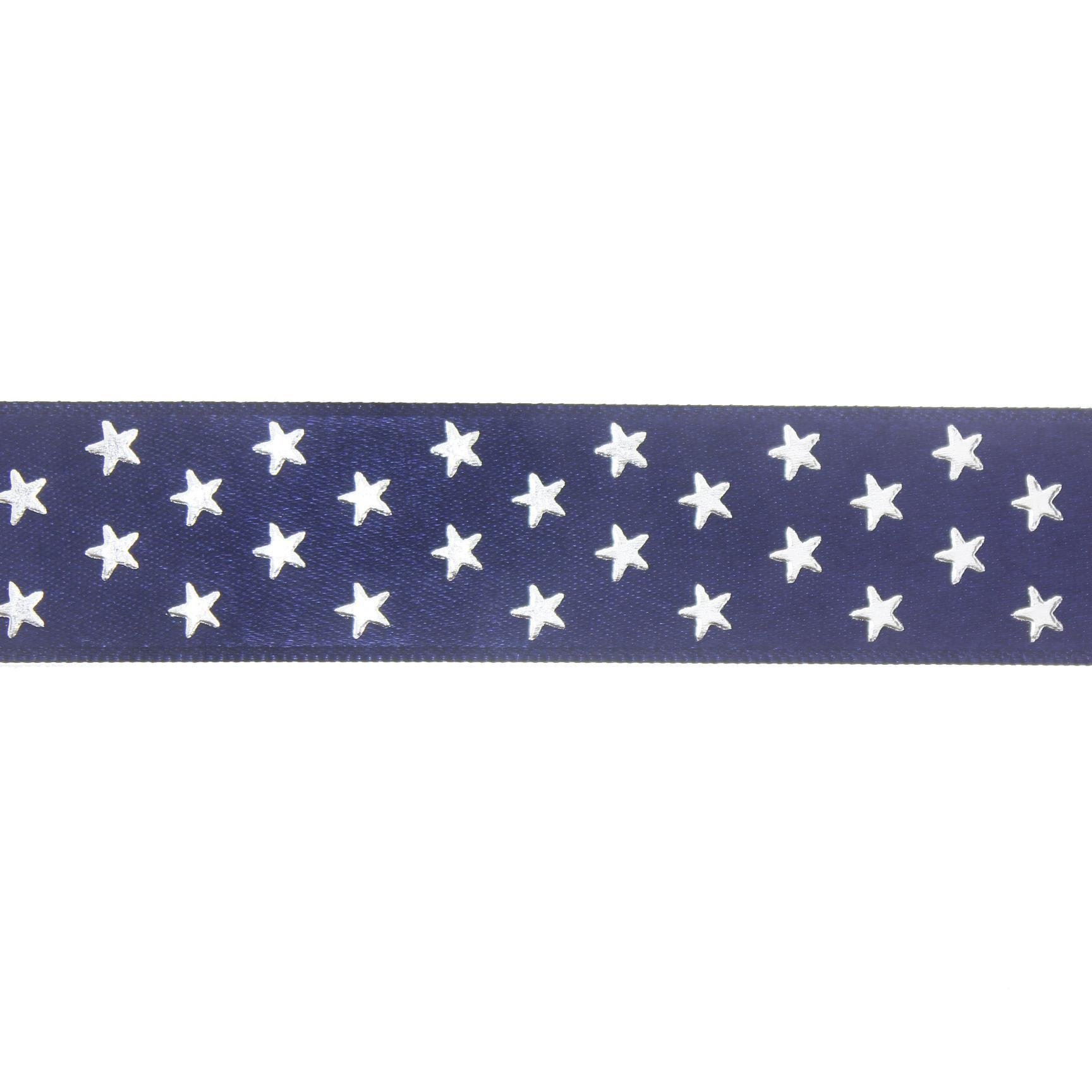 2,5cm x 5metre Kumaş Kurdela Parlak Yıldızlı