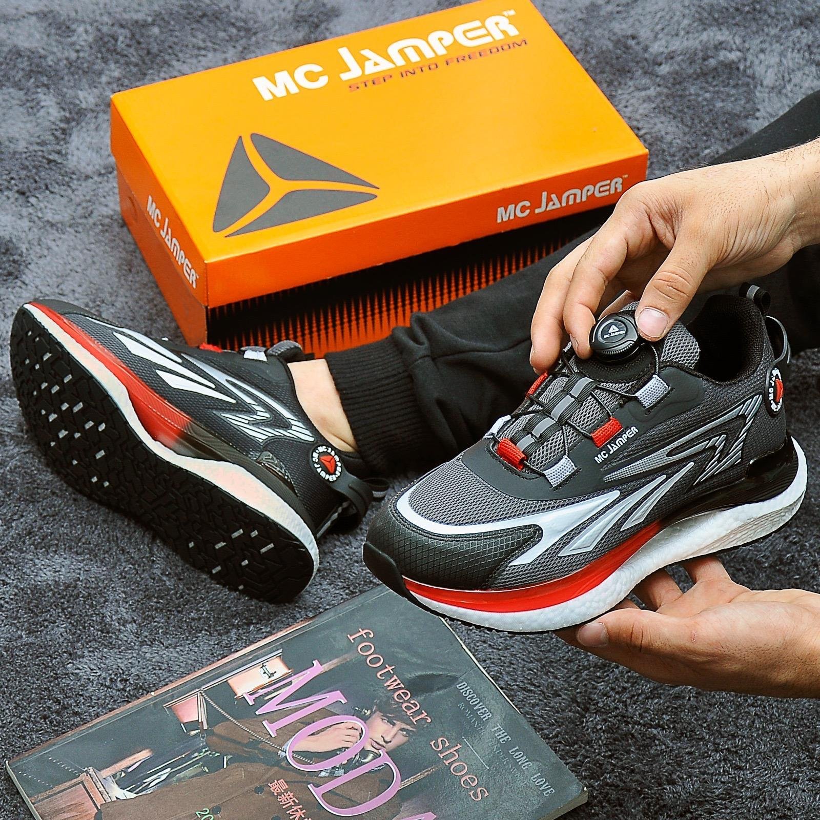 Makaralı  Erkek Sneaker Otomatik Bağcıklı Memory Foam siyah-füme-kırmızı