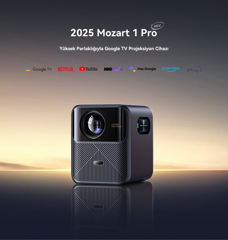 Wanbo Mozart 1 Pro Android TV L1 Lisanlı Projeksiyon Cihazı