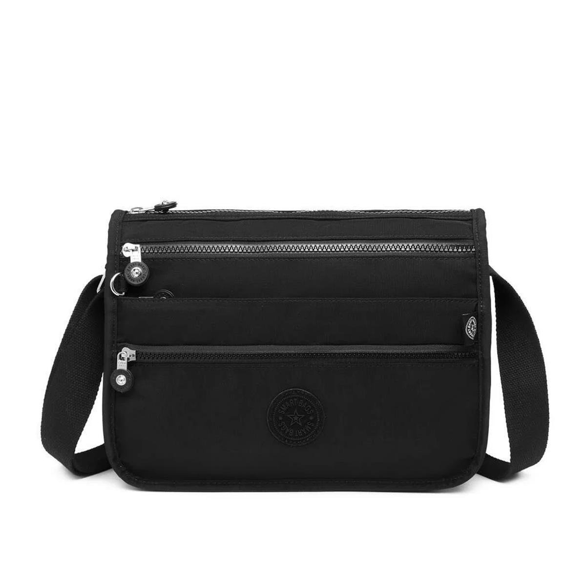 Smart Bags Krinkıl Kumaş Postacı Çantası BC 1128 - Siyah