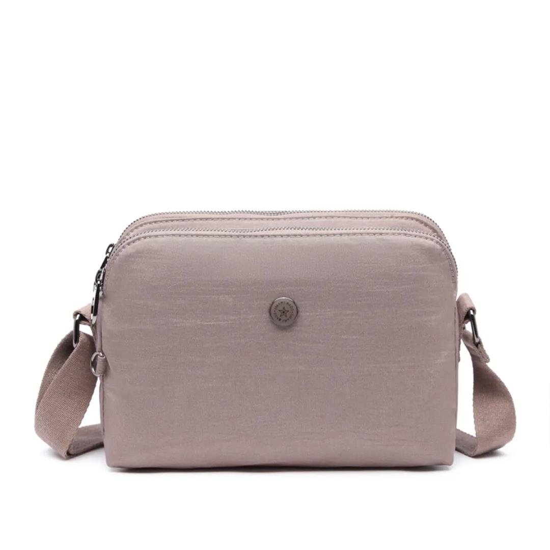 Smart Bags Krinkıl Metalik Kumaş Çapraz Askılı Çanta BC 3002 - Vizon
