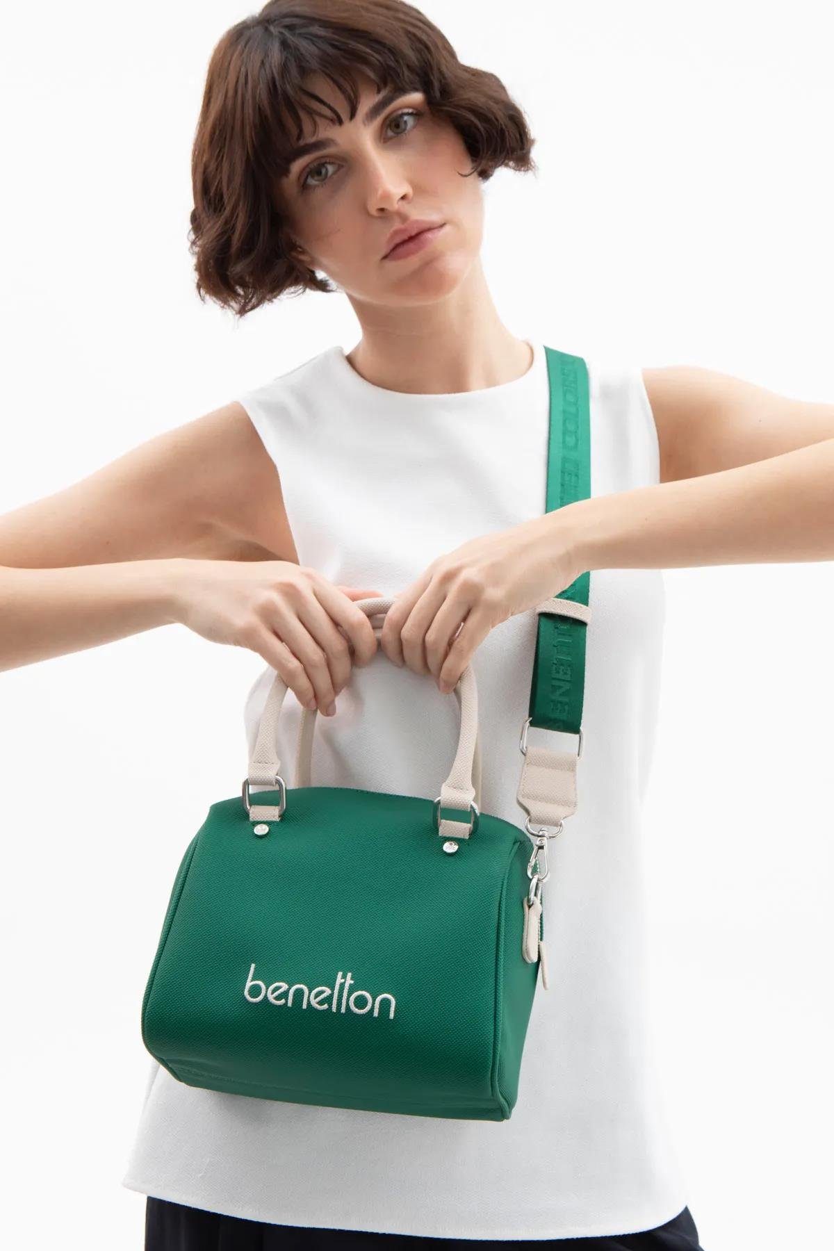 United Colors Of Benetton Kadın Kol Çantası BNT 1618 - Zümrüt-Bej