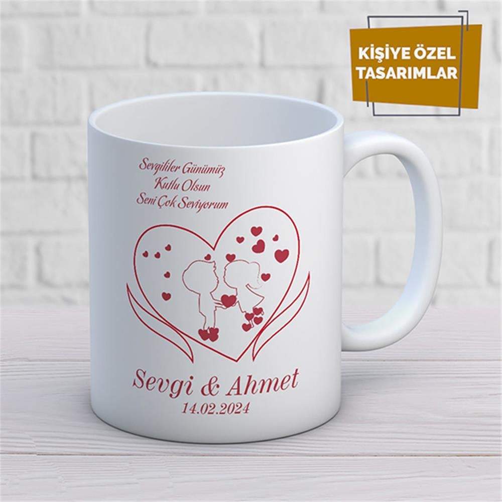 Kişiye Özel İsim Yazılabilir Sevgi Temalı Kupa Bardak