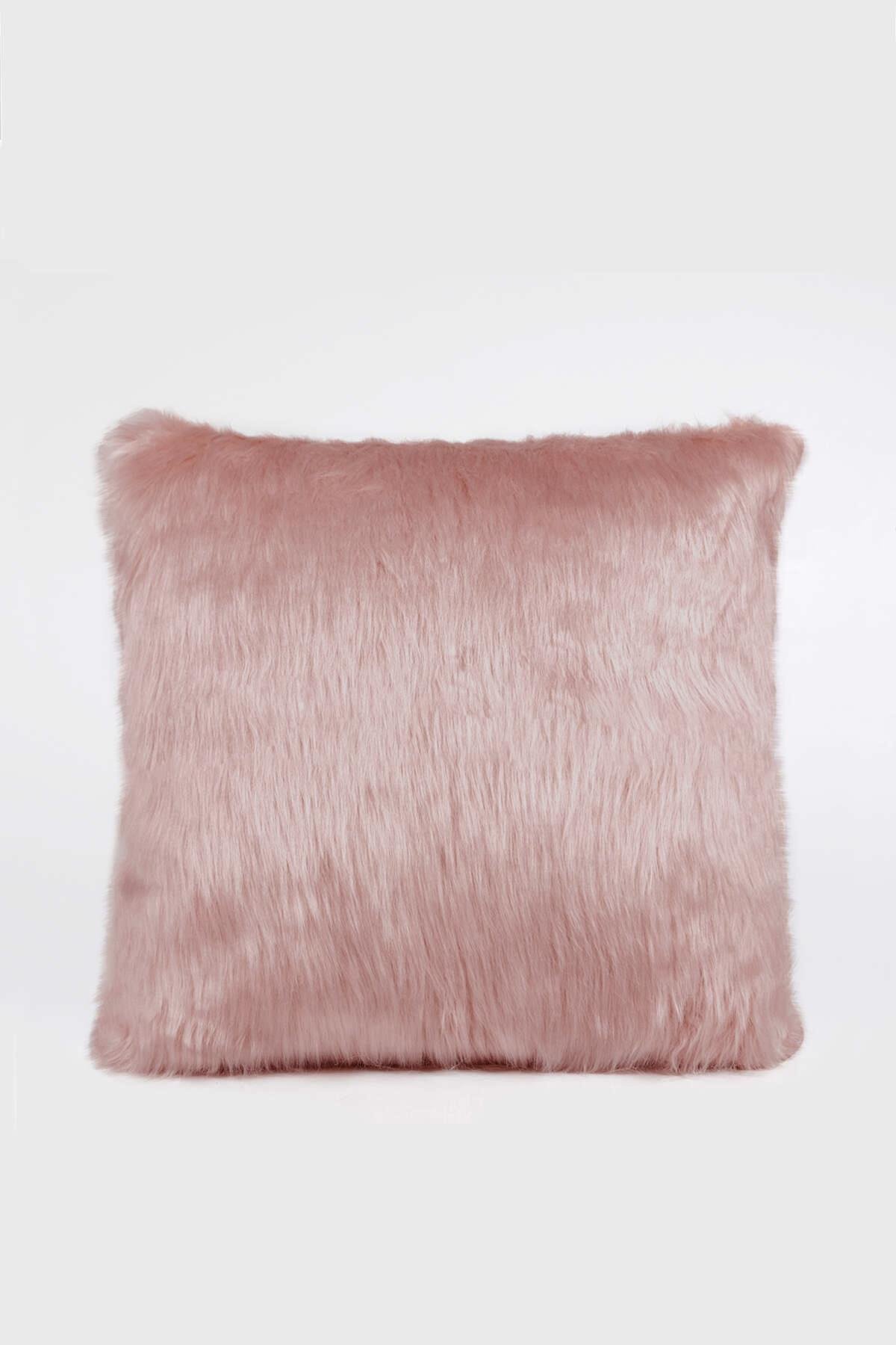 Peluş Kırlent Kılıfı - Pudra