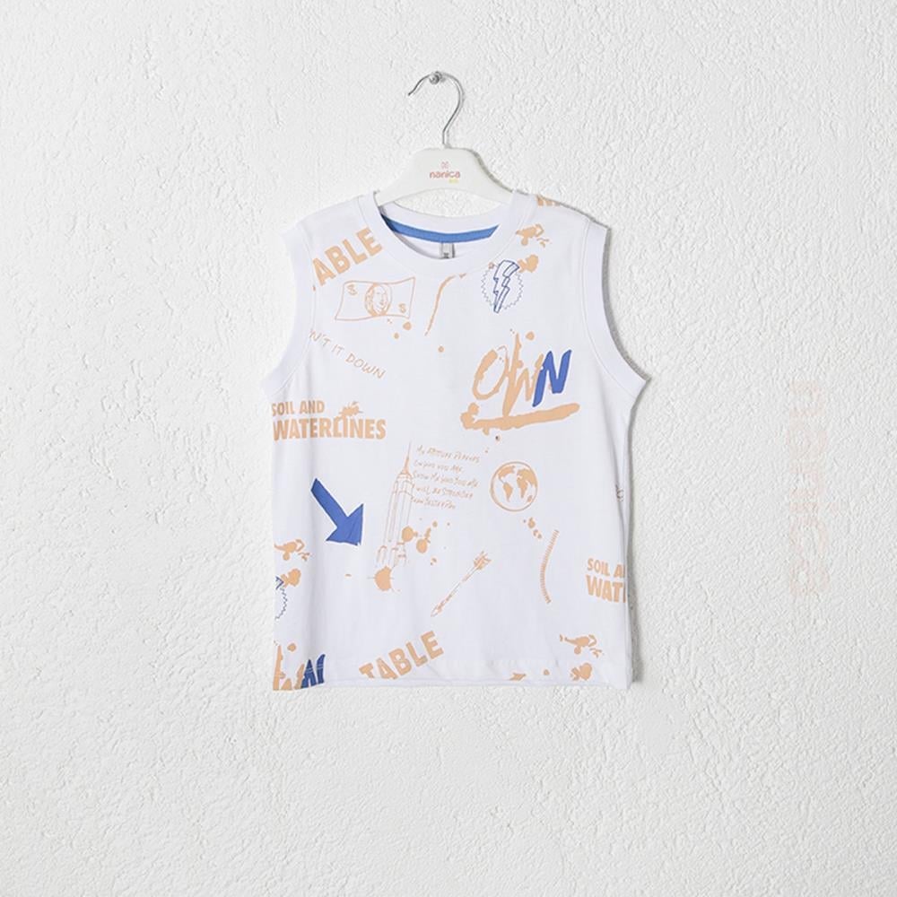 Boys Panel Printed Sleeveless TShirt Ages 6–16 – 124321