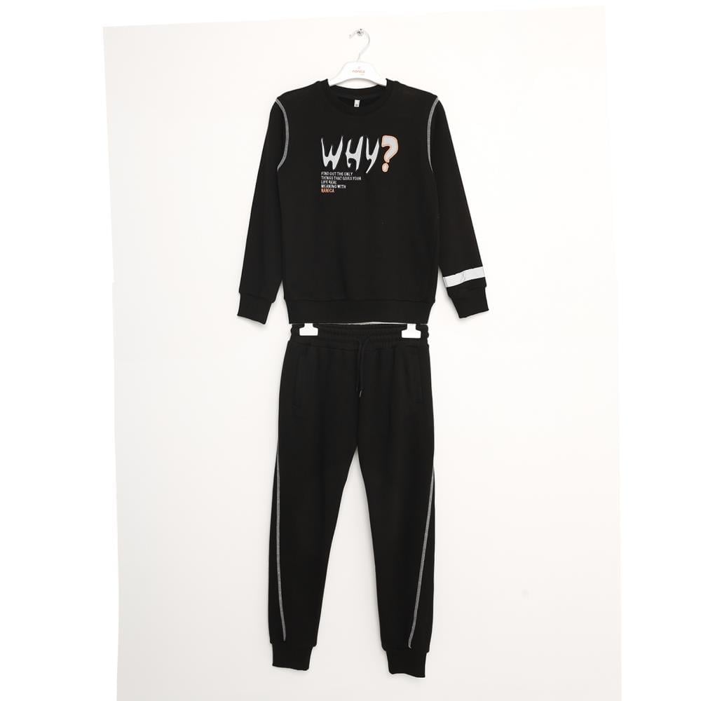 Erkek Çocuk Reflektör Sweatshirt Pantolon Eşofman 2Li Takım 6-16 Yaş - 323903
