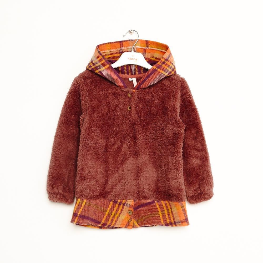 Kız Çocuk Ekoseli Peluş Sweatshirt 6-16 Yaş