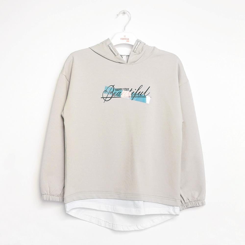 Kız Çocuk Kapşonlu Sweatshirt 1-5 Yaş - 422312
