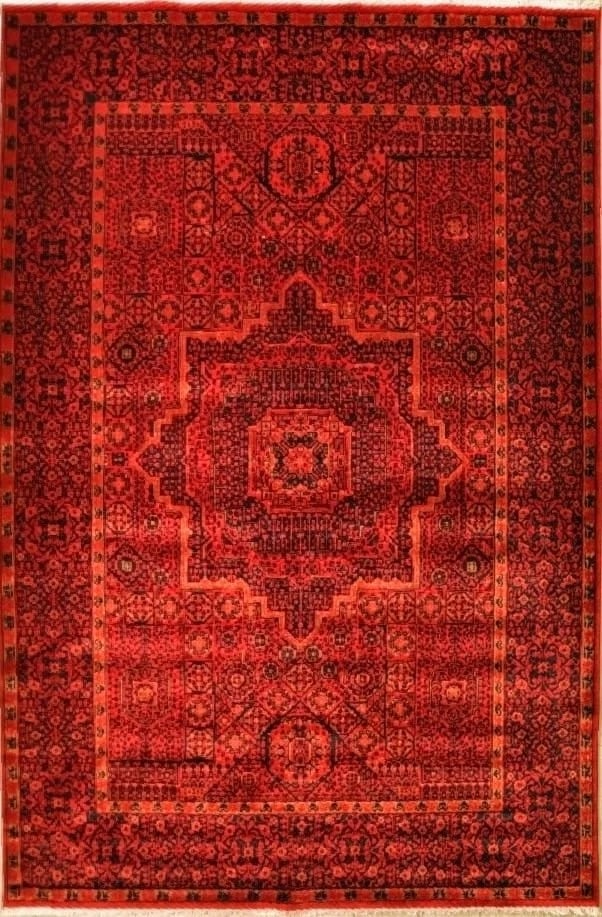Bambos Plus 904 Kırmızı Afgan Halısı Desenli