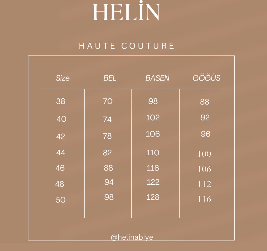 HELİN BEDEN TABLOSU