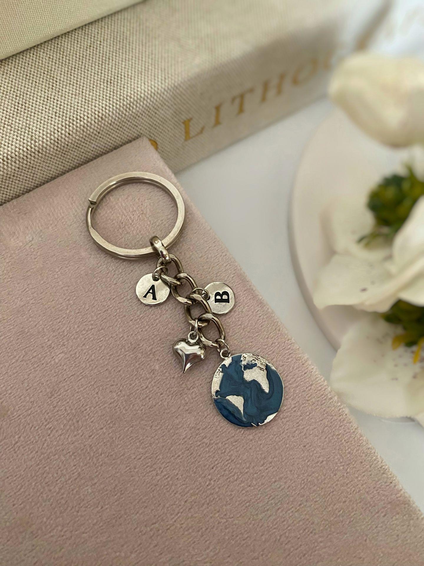 Harf Charm Dünya Anahtarlık