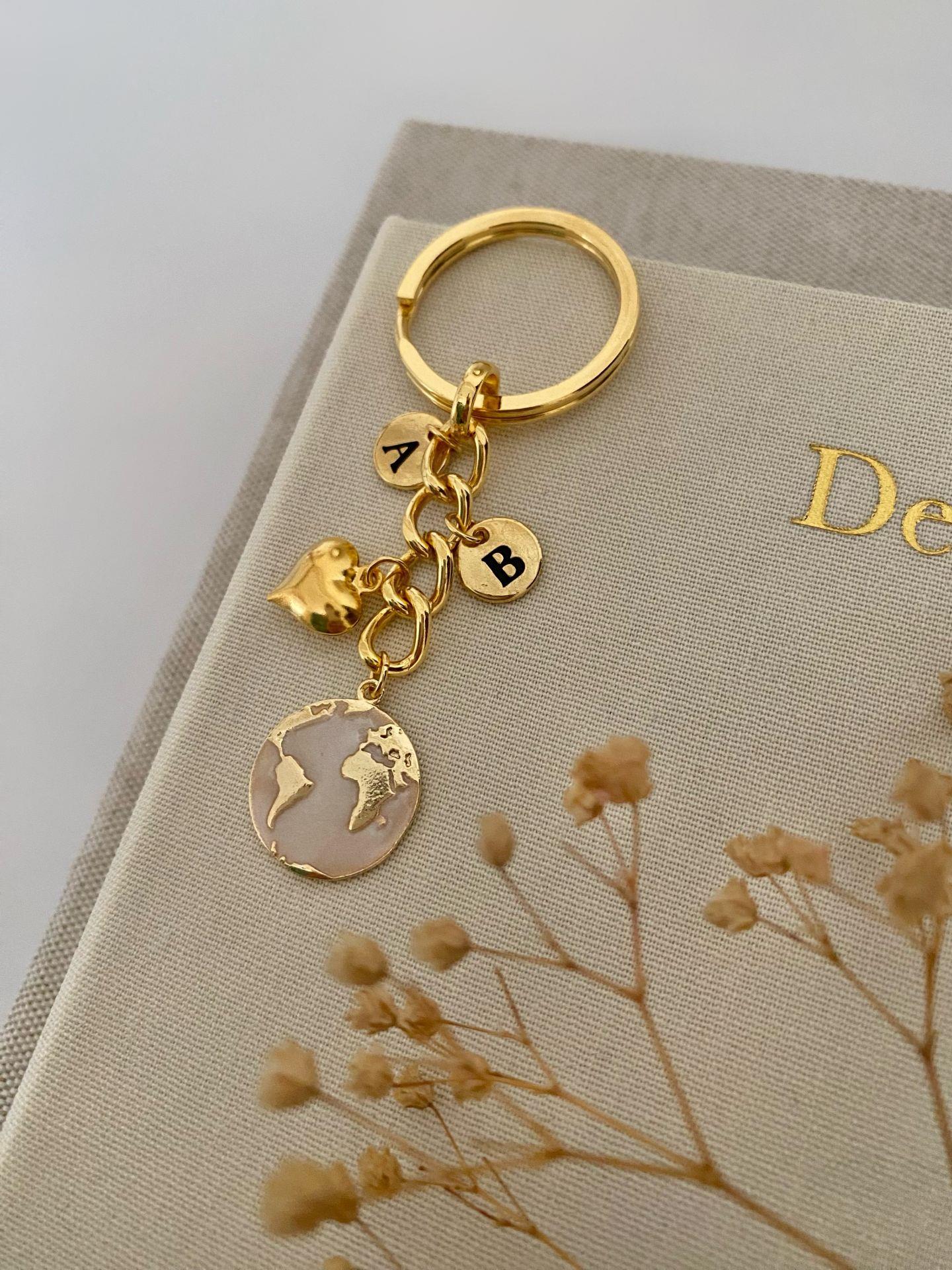 Harf Charm Dünya Anahtarlık