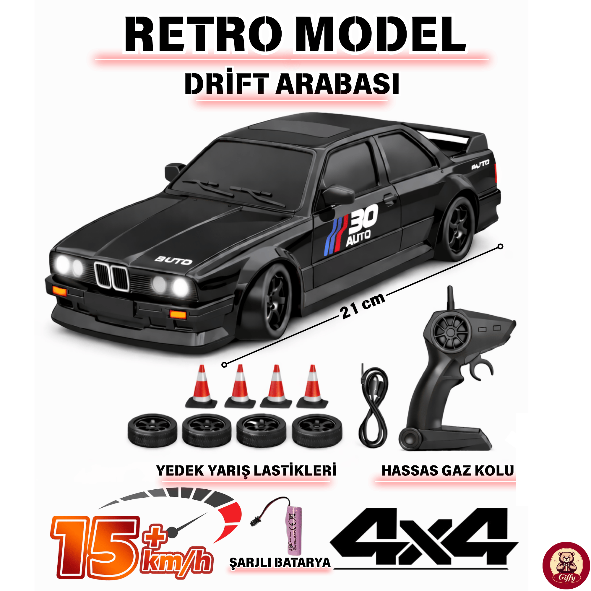 BMW E30 4x4 Uzaktan Kumandalı Drift Araba