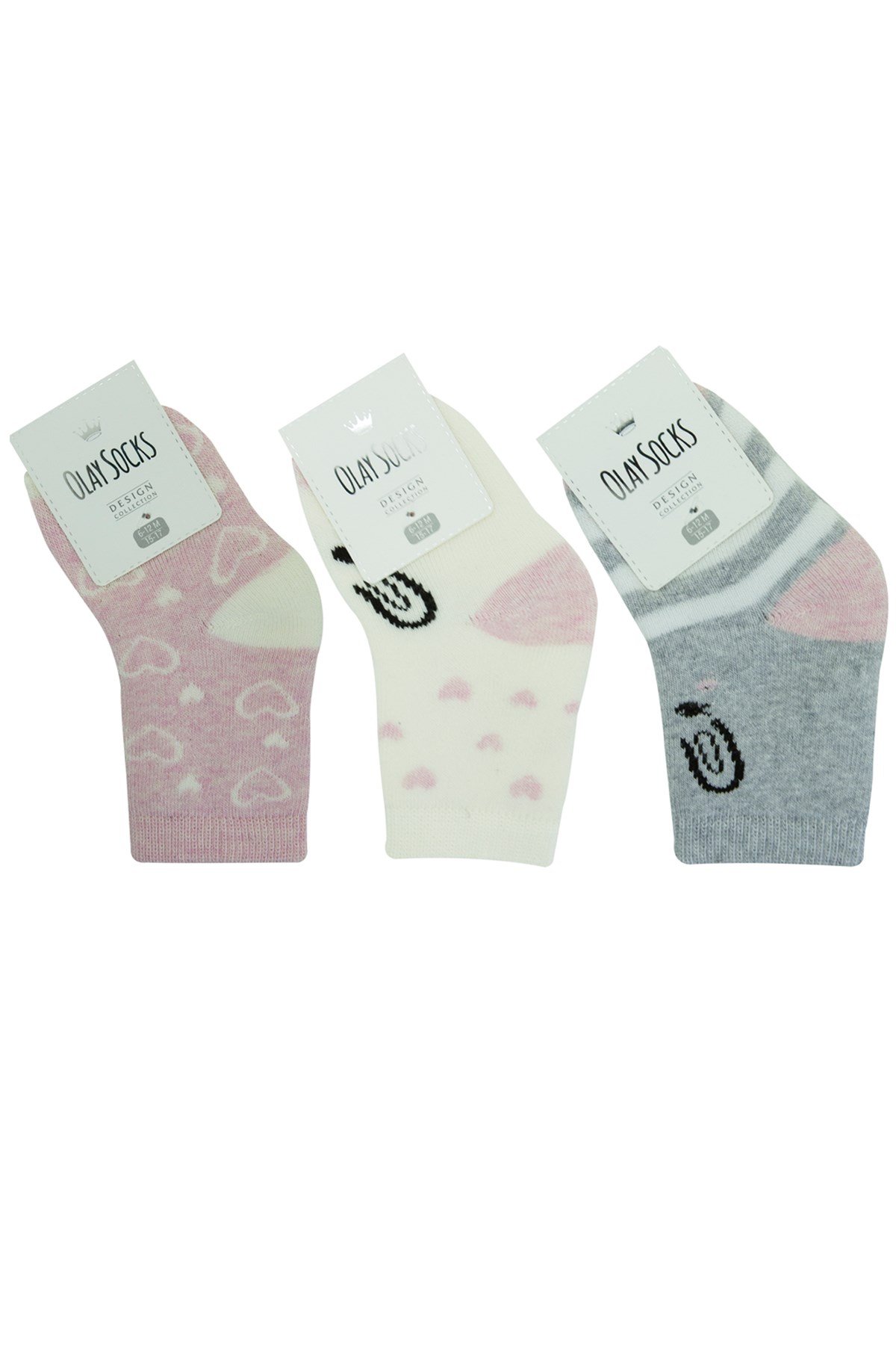 3'lü Kışlık Kalın Kız Bebek Havlu Soket Çorap