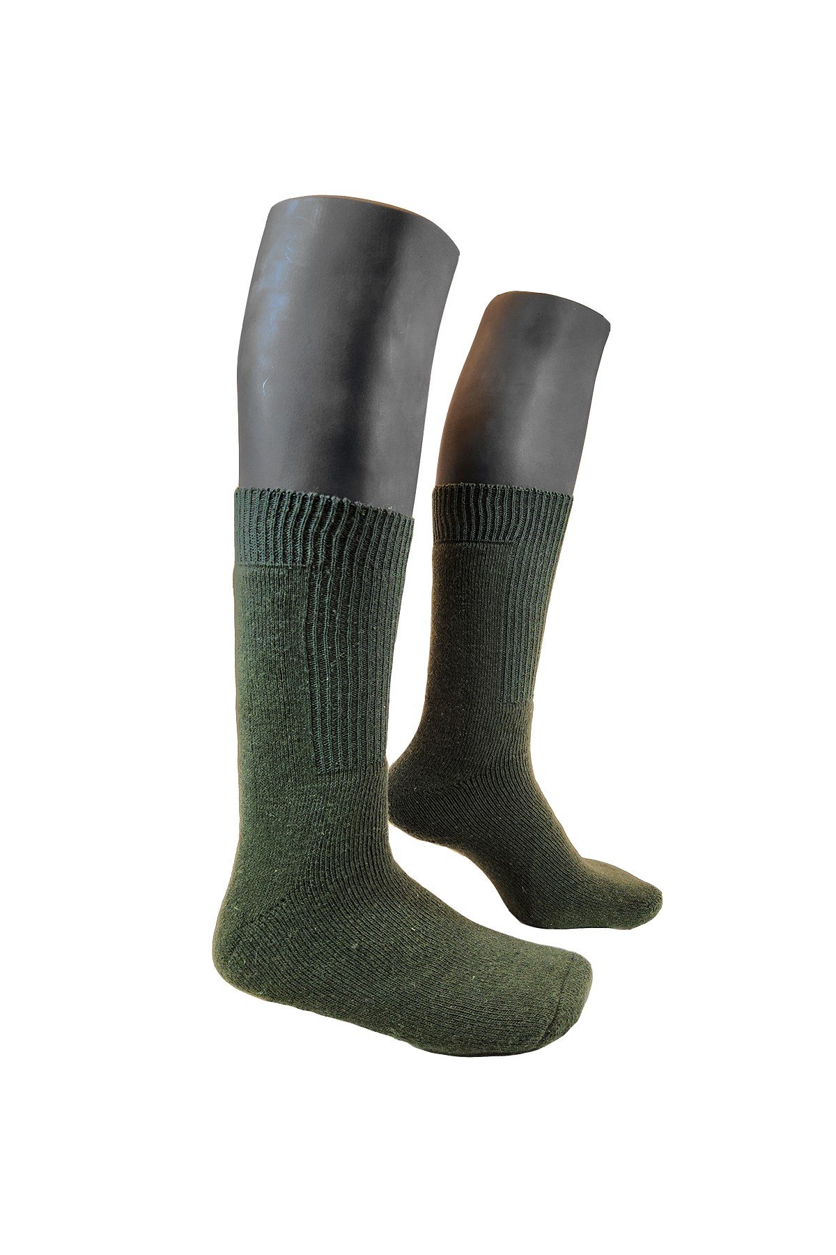 Erkek 2'li Set Kalın Yünlü Askeri-Yürüyüş Çorabı Haki Yeşil