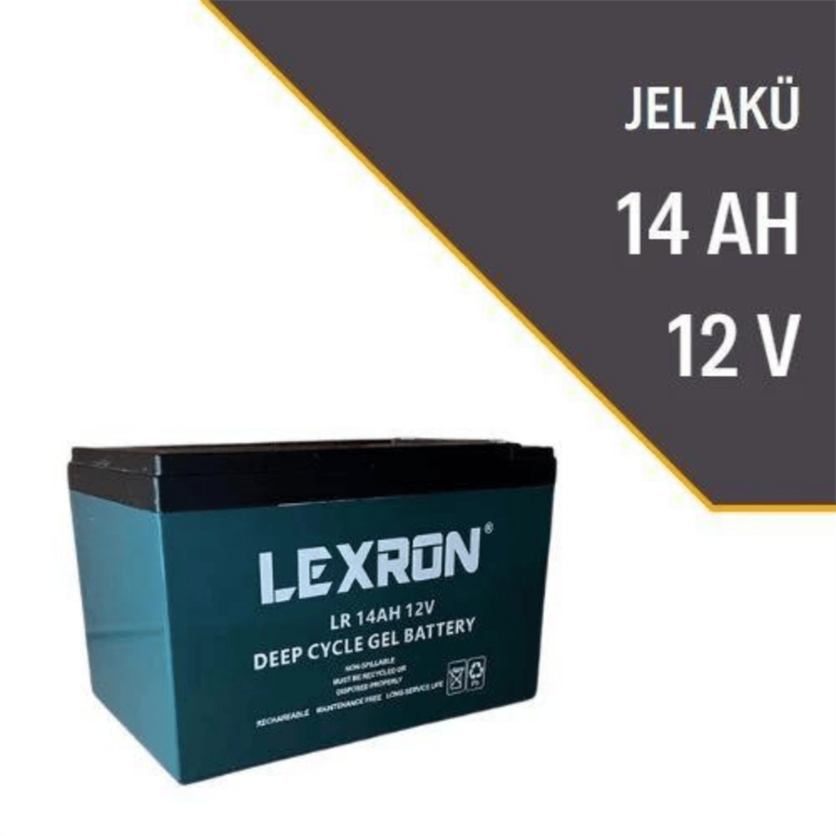 Lexron 12 Volt 14AH Amper Solar Sistem Jel Akü I cinarelk.com
